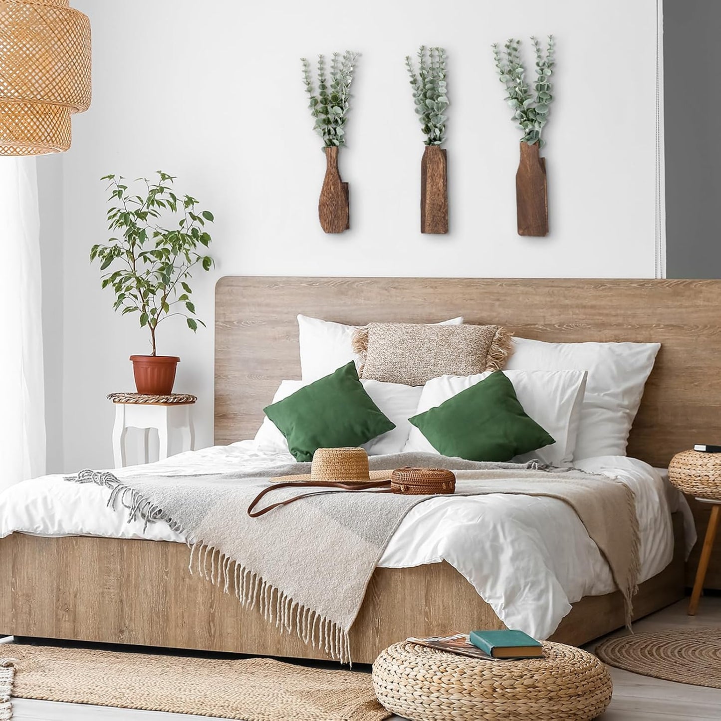 Wooden Wall Planter Vase / Set of 3