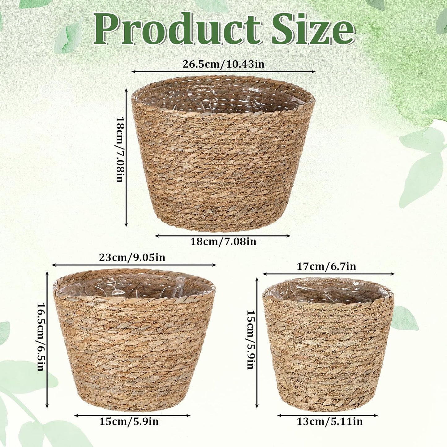Seagrass Planter Basket / Set of 3