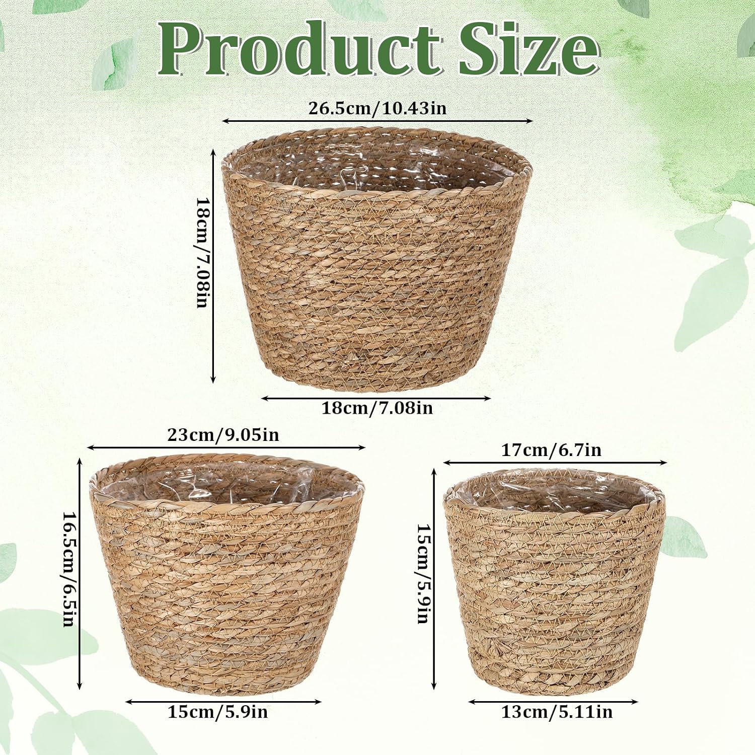 Seagrass Planter Basket / Set of 3