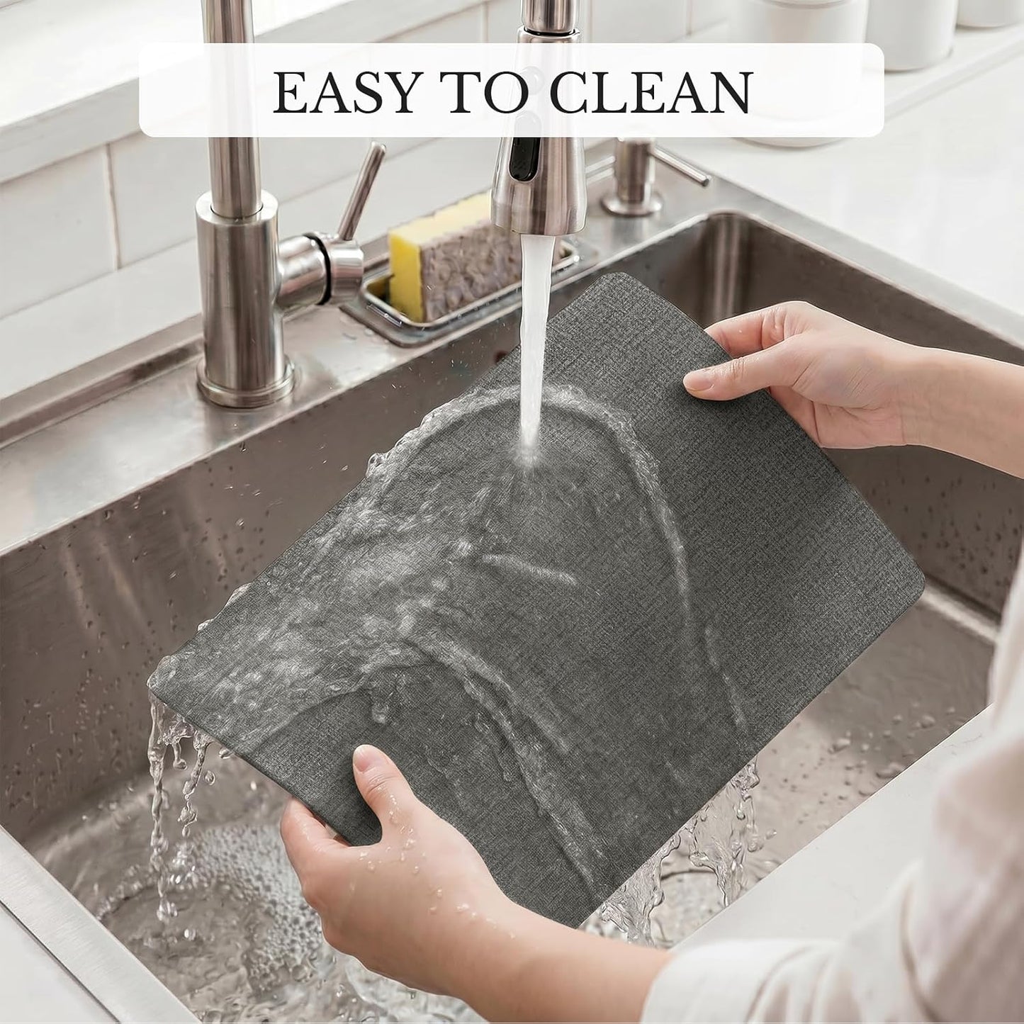 Romanstile Vinyl Placemats Set of 8, Reversible Faux Leather Heat Resistant Wipeable Table Mats, Waterproof Washable