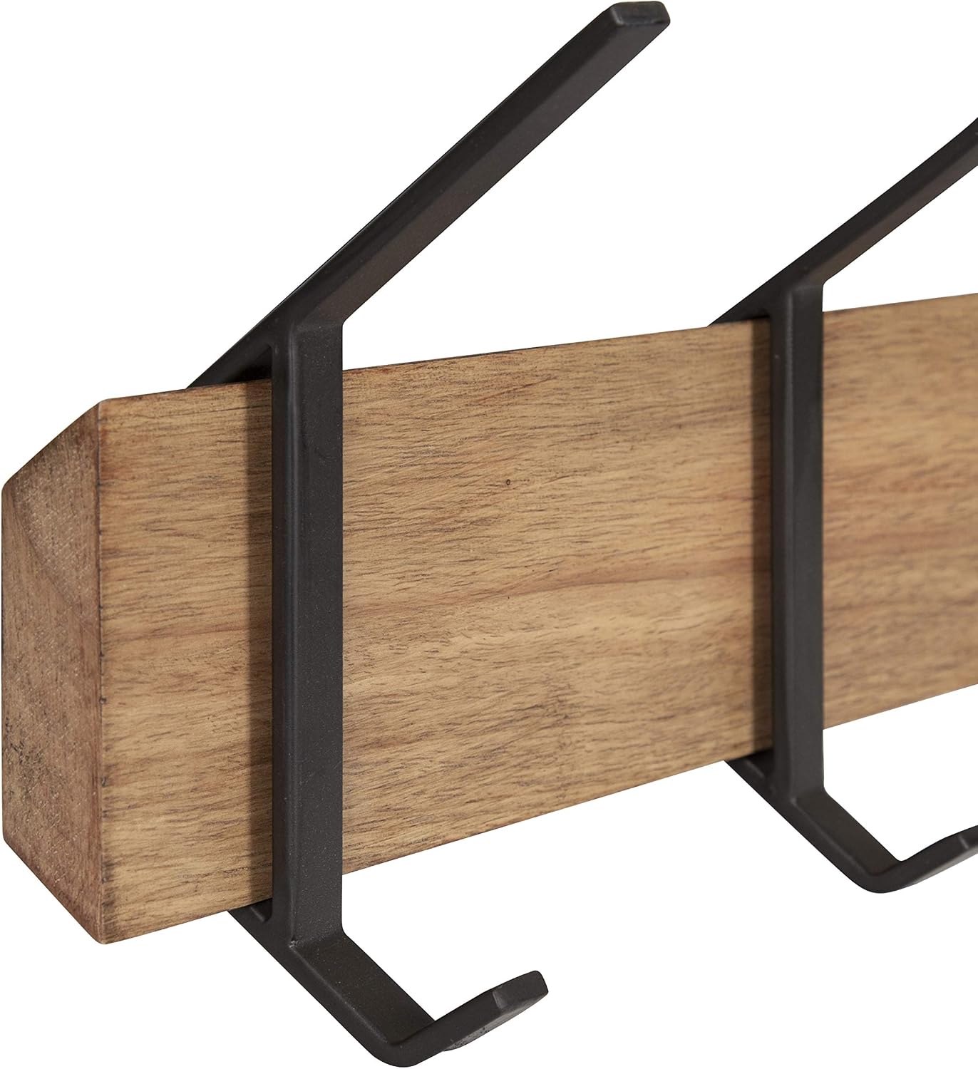 Kate and Laurel Rossmore Farmhouse 5-Hook Wall Hanging Coat Rack, Natural Rustic Wood, Modern Hanging Rack for Coats