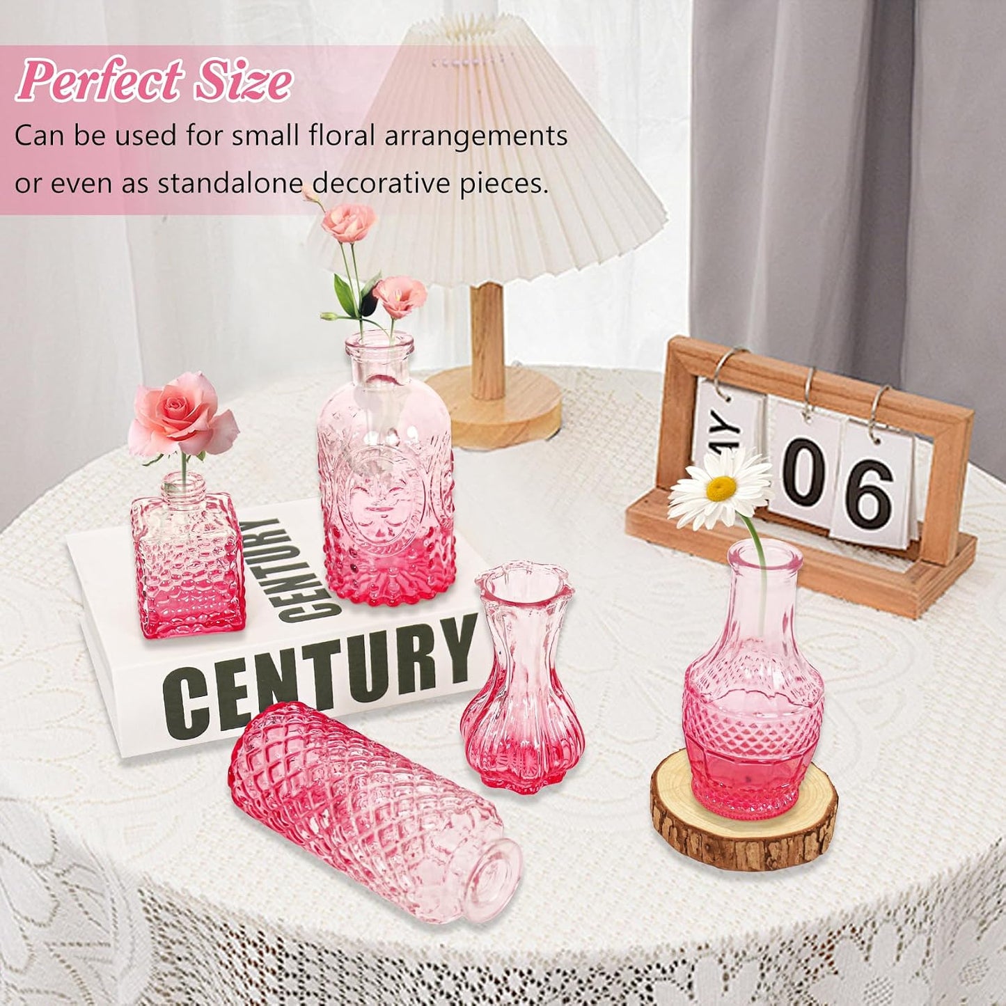 Glass Bud Vases / Pink / Set of 40