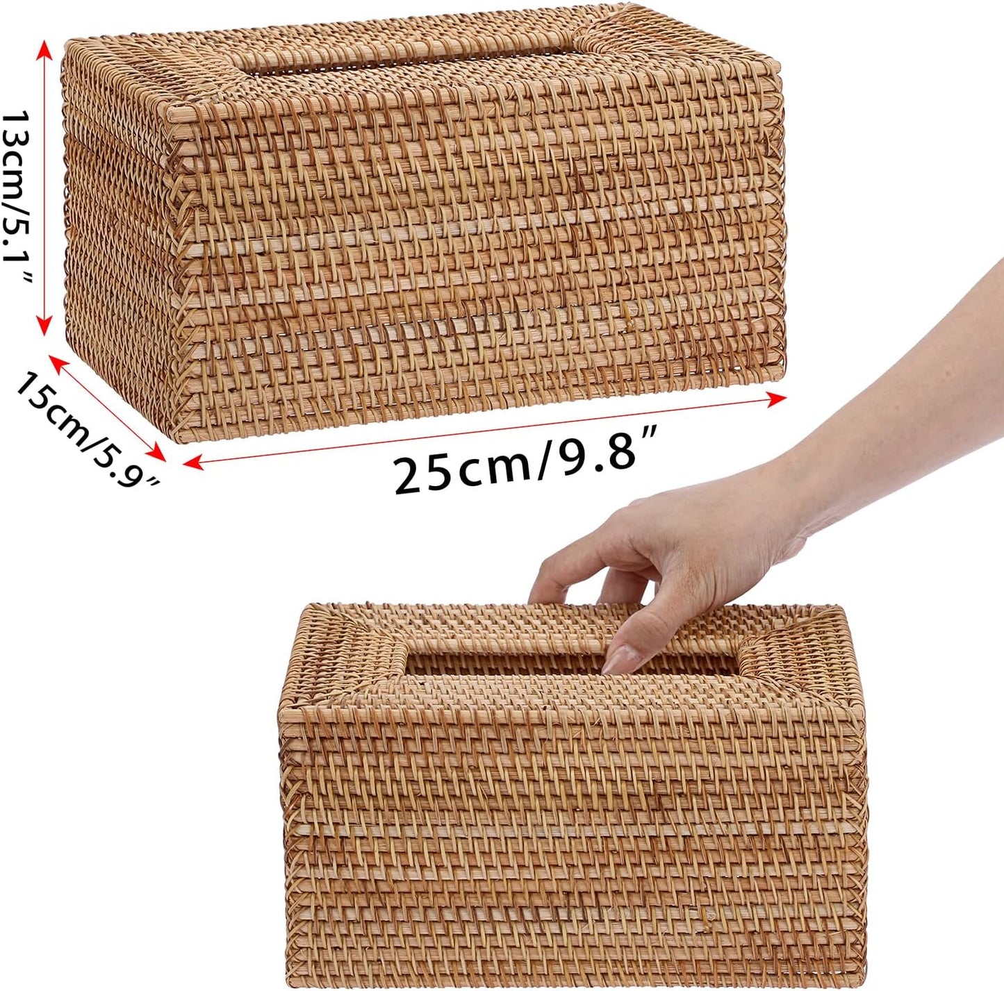 Wicker Decorative Tissue Holder / Large / Yellow