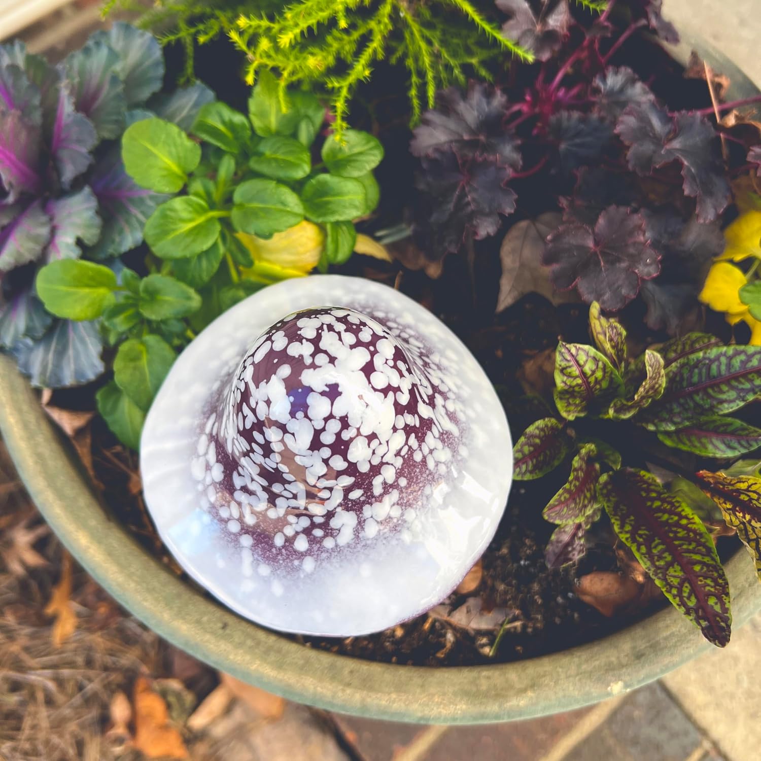 W133 Ceramic Enchanted Mushroom / Purple