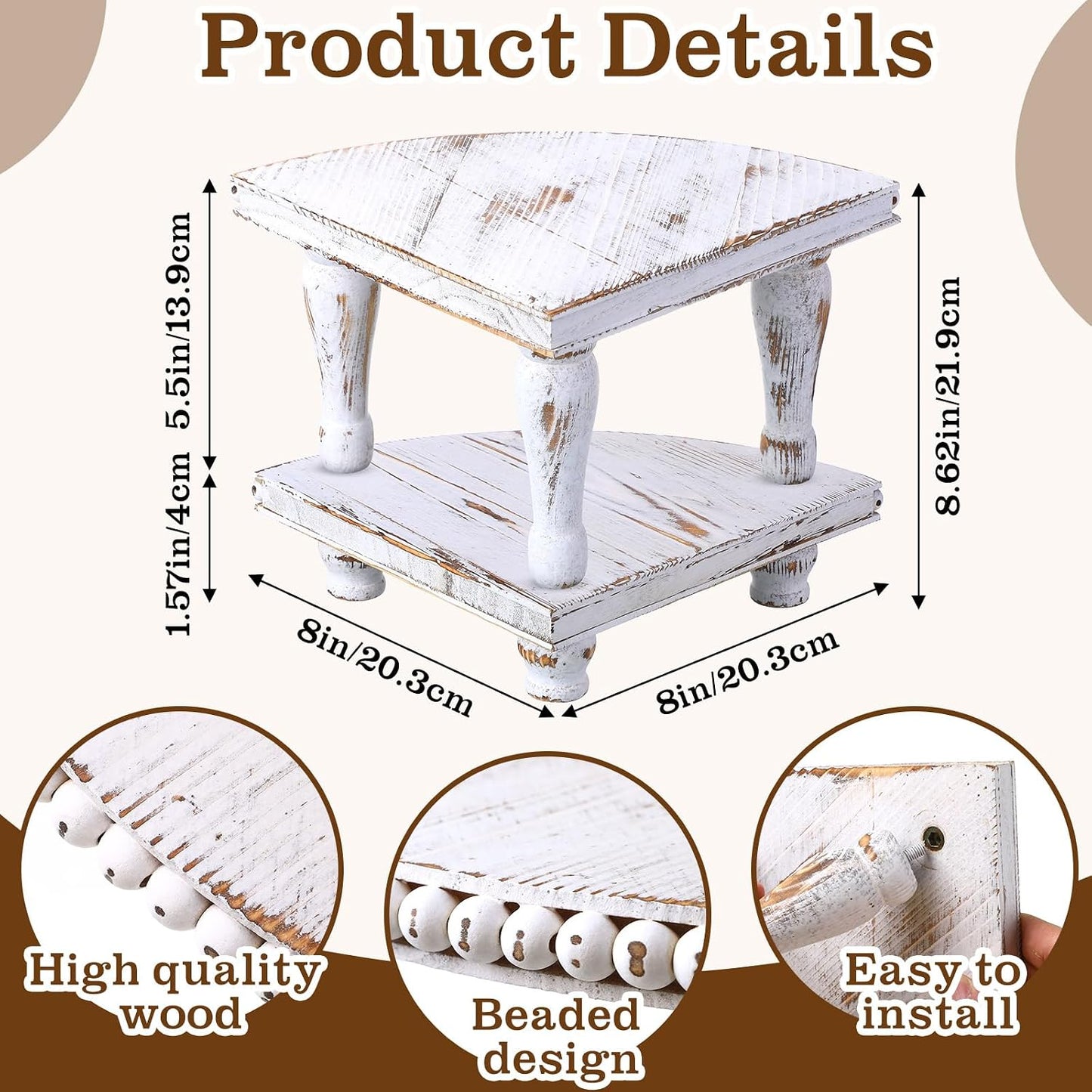 2 Tiered Corner Riser / White