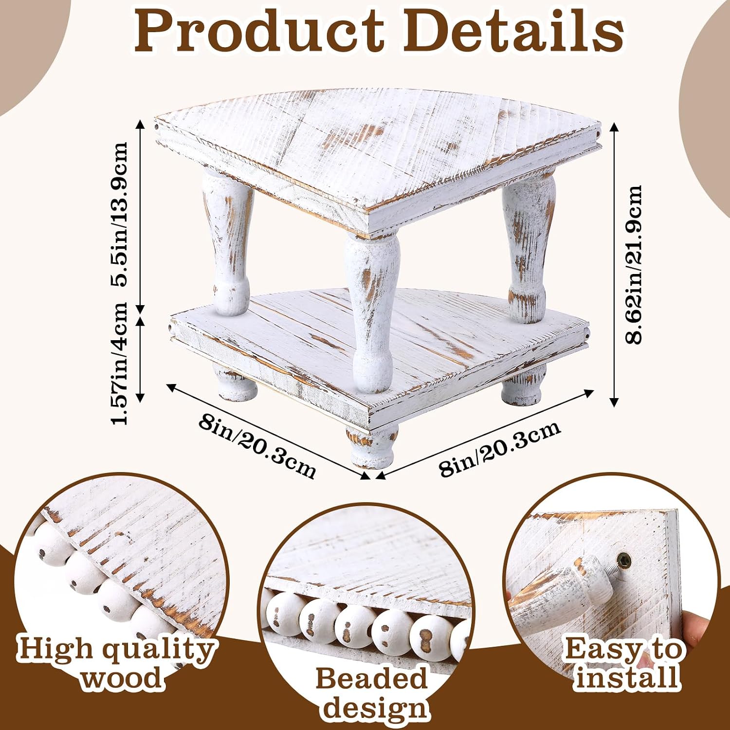 2 Tiered Corner Riser / White