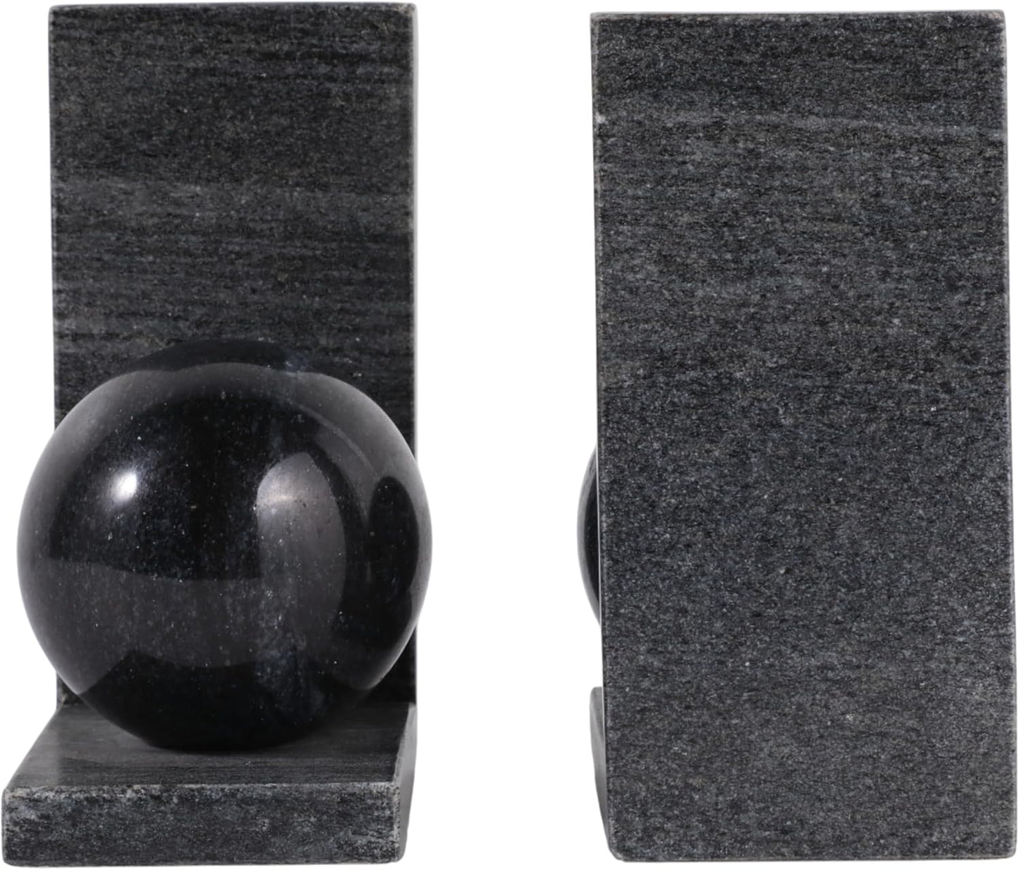 Modern Marble Bookends / Black