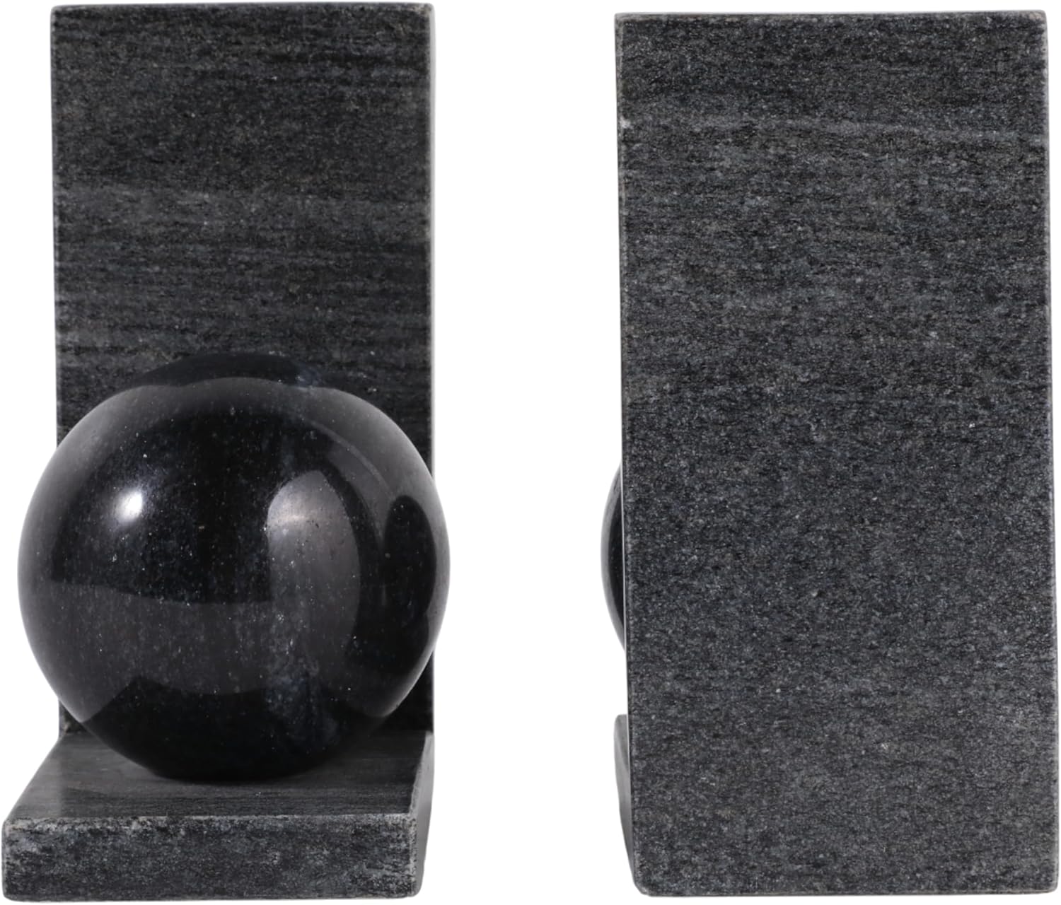 Modern Marble Bookends / Black