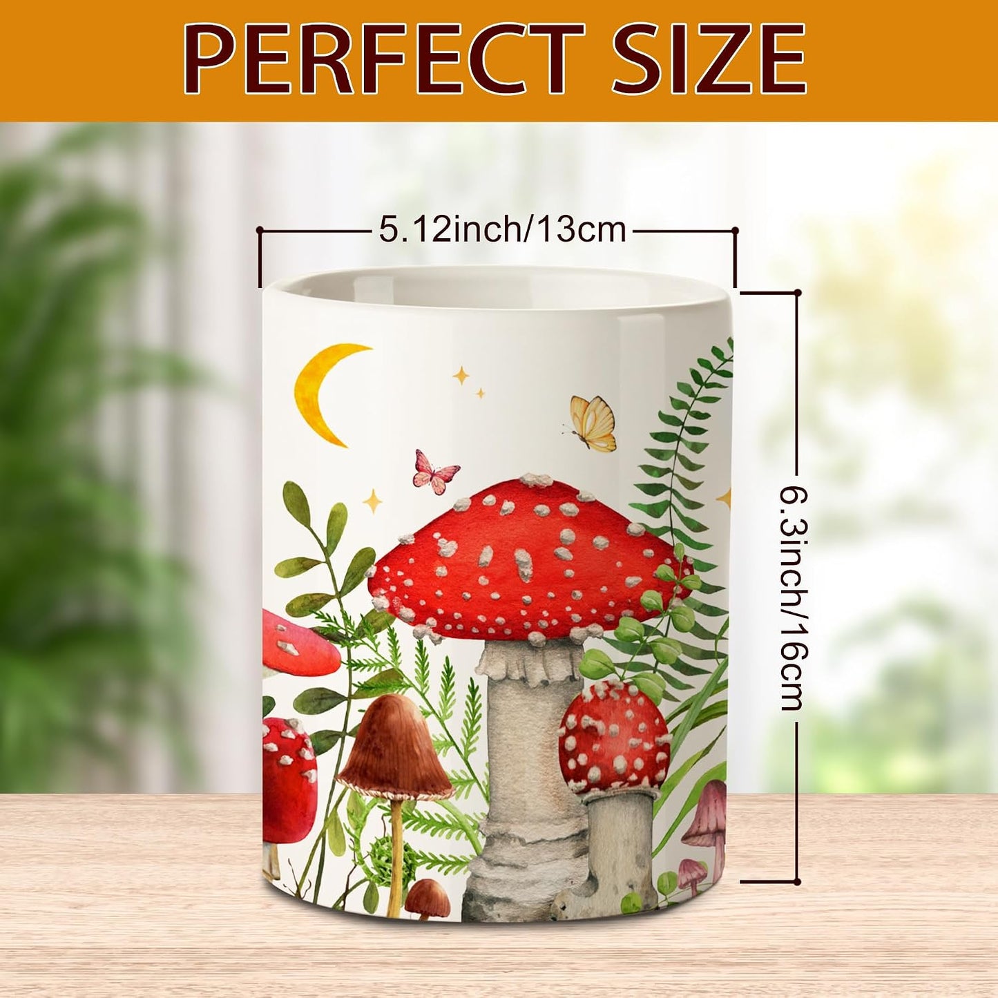 Mushroom Kitchen Decor Ceramic Utensil Holder / Mushroom02