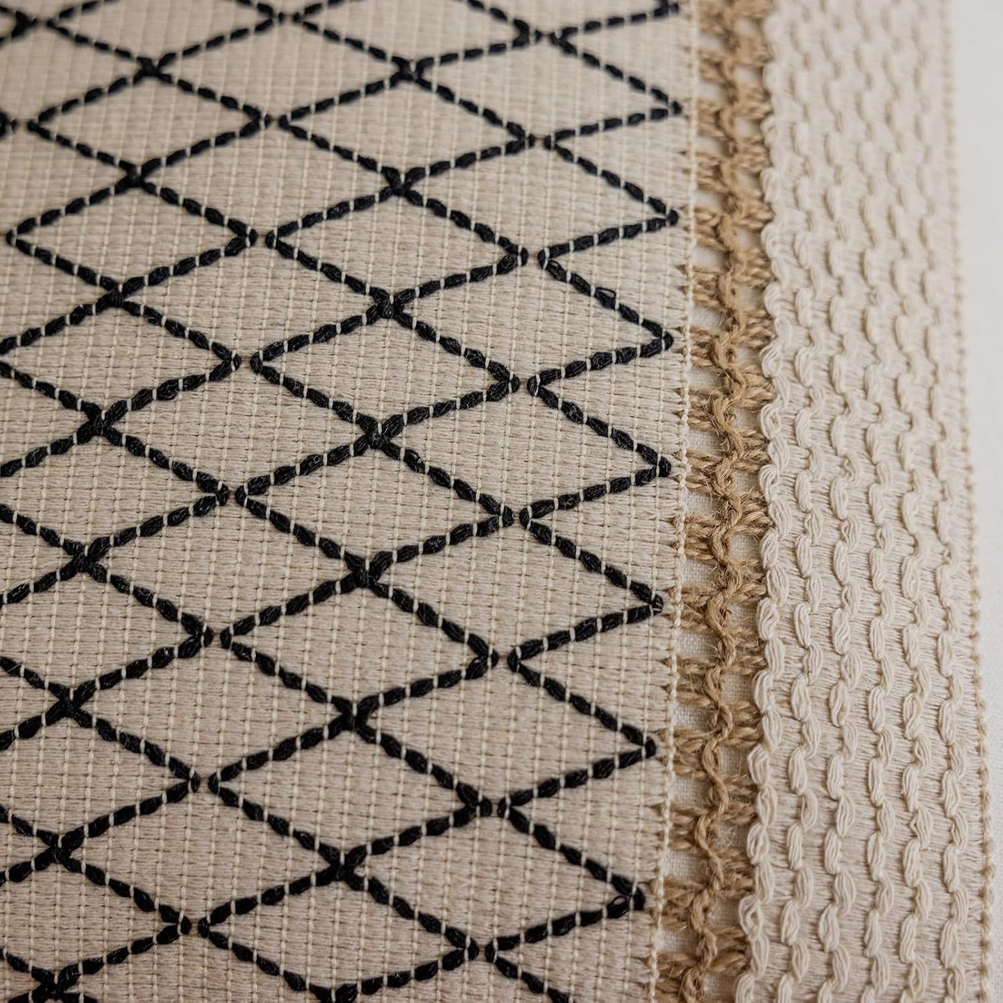 Tassels Soft Farmhouse Neutral Pillow Covers / 20 x 12 / Black Diamond