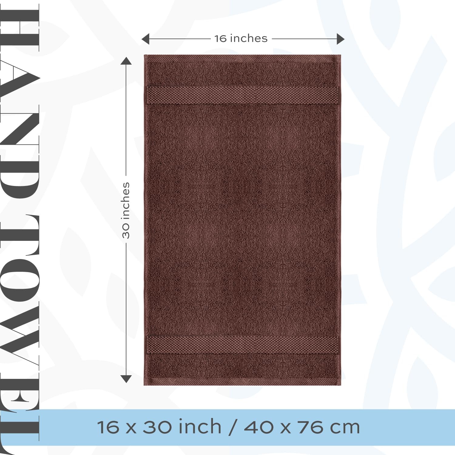 White Classic Luxury Brown Hand Towels - Soft 100% Turkish Cotton | Highly Absorbent Hotel spa Bathroom Towel