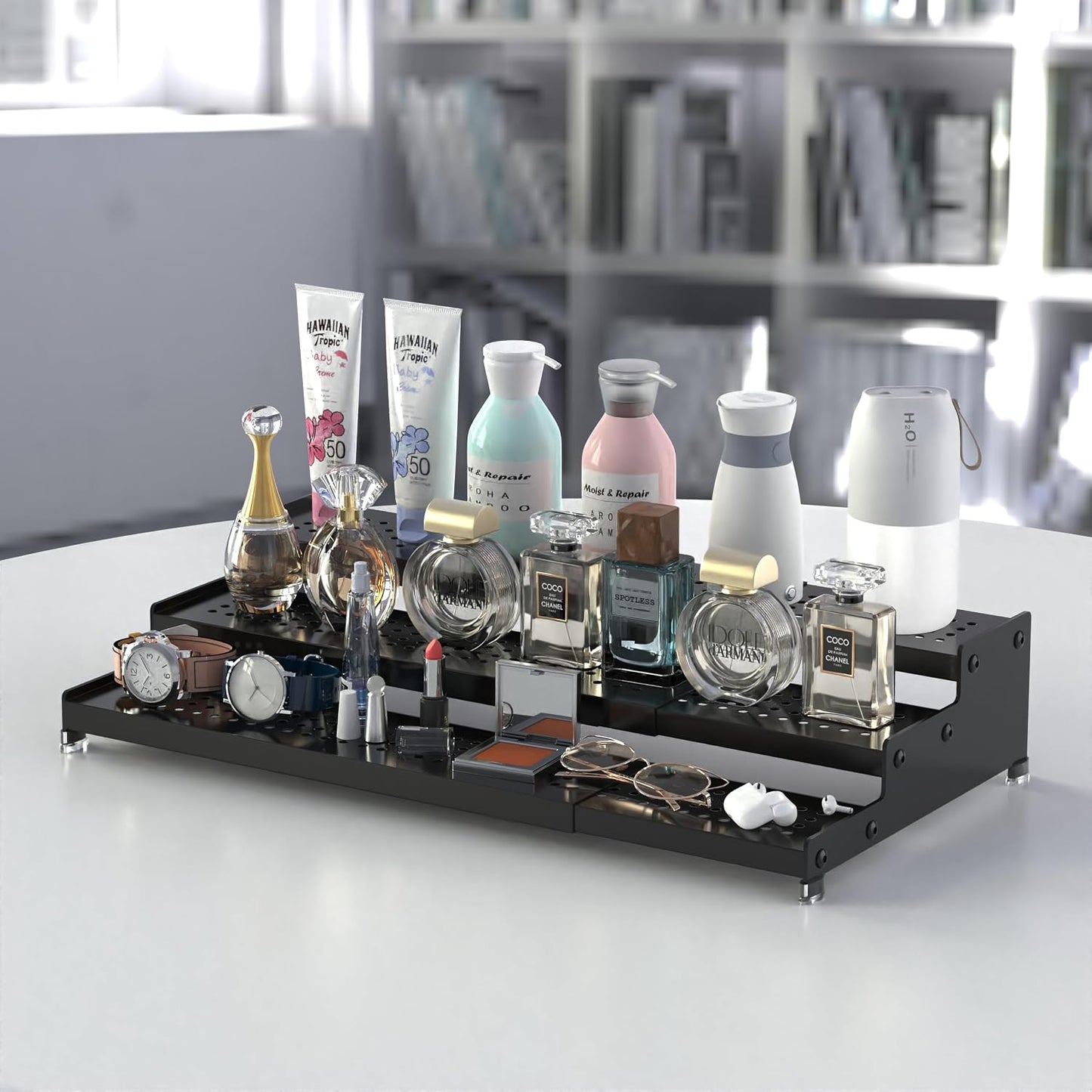 Jojocross Metal Spice Rack Organizer for Cabinet, 3 Tier Expandable Spice Storage Shelf, Great for Kitchen Cabinets