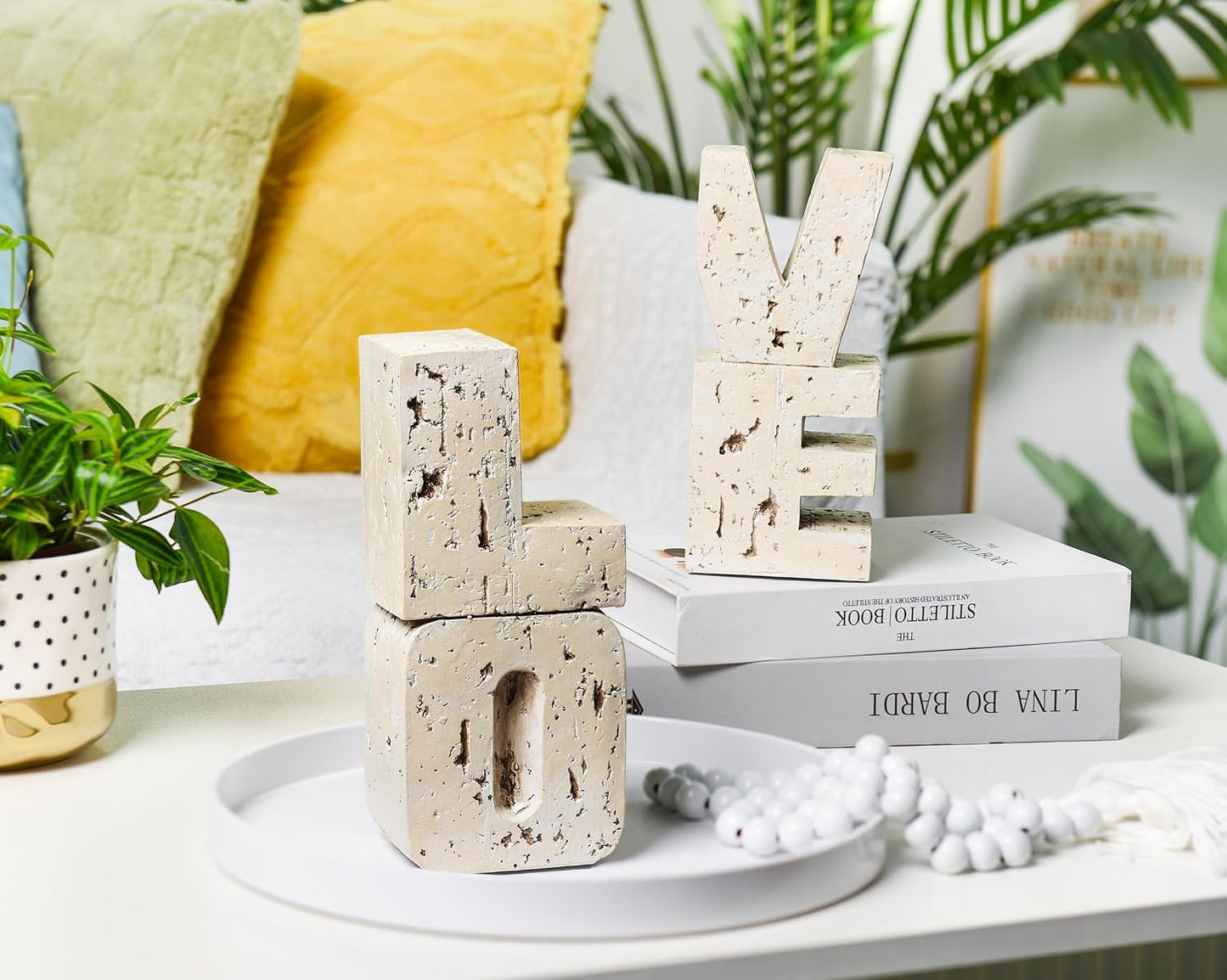 Small Farmhouse Heavy Duty Bookends / Beige