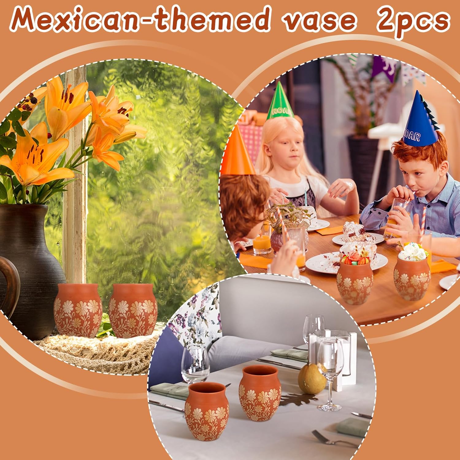 16 oz Cantaritos De Barro Mexicanos Cantaritos Shooters Terracotta Taco Tuesday Mexican / Set of 2