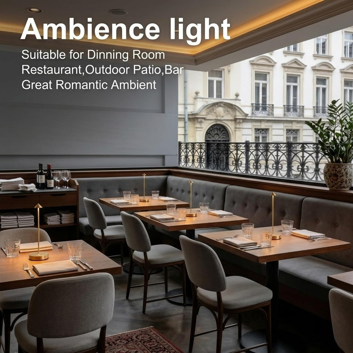 LED Cordless Rechargeable Table Lamps, 2 Pack, 6000mAh Outdoor Table Lights | Battery Operated, IP54 Waterproof