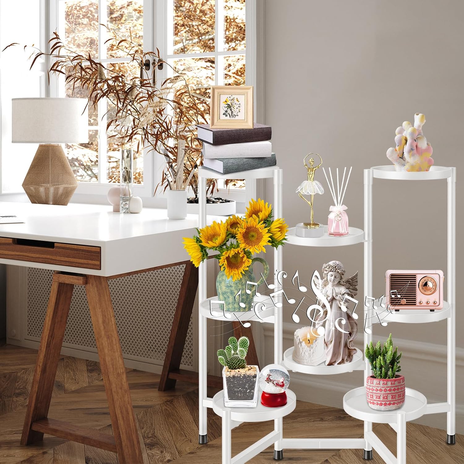 8 Tier Plant Stand Indoor Tall, Tiered Plant Stands Outdoor for Multiple Plants, Corner Metal Folding Flower Display