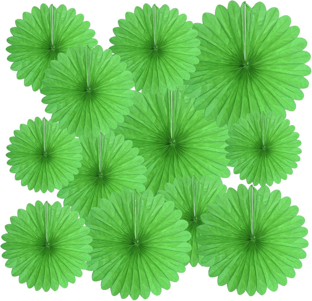 20 Pcs Grass Green Hanging Paper Fan, Hanging Honeycomb Round Paper Fans for Weddings, Birthdays, St. Patrick's Day, Baby Showers, Classroom, Events Ceiling Party Supplies Decorations