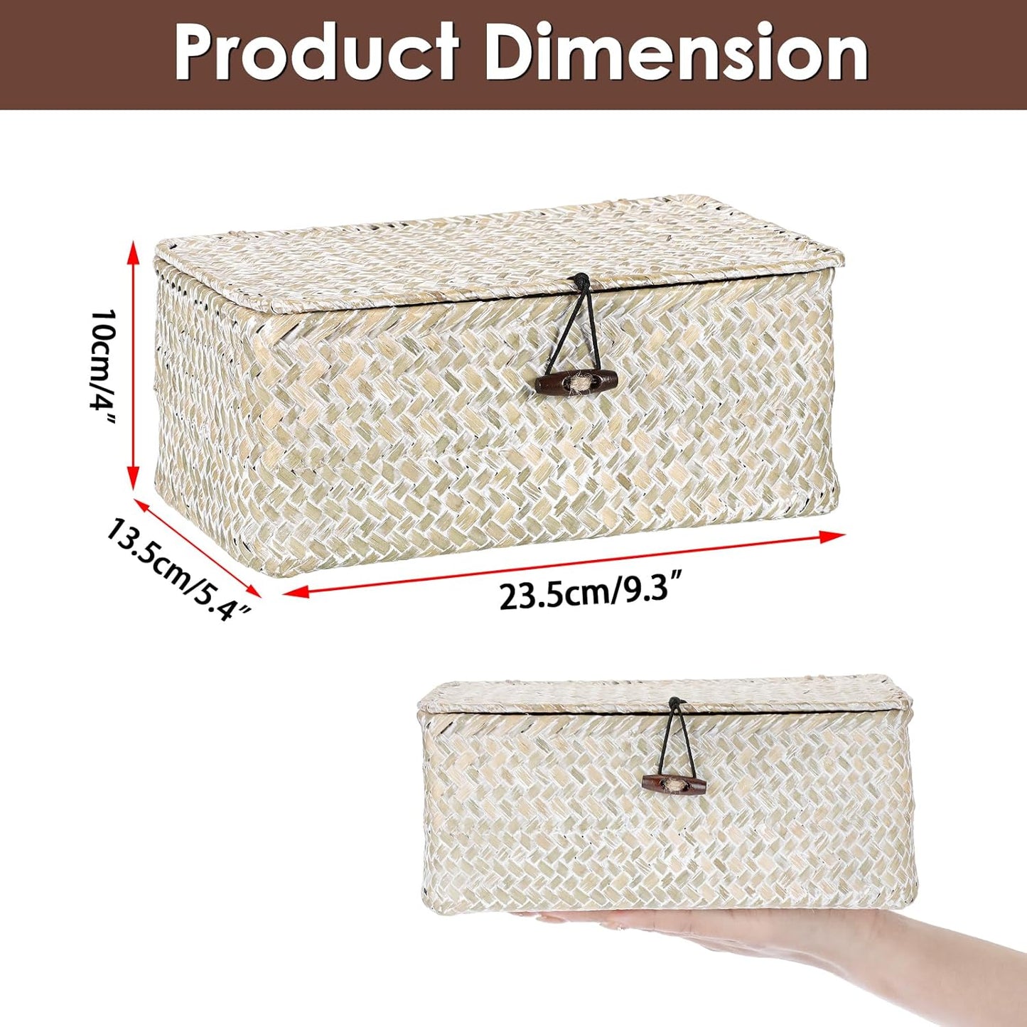 Wicker Basket / Wicker Storage Basket / Whitewash / Small