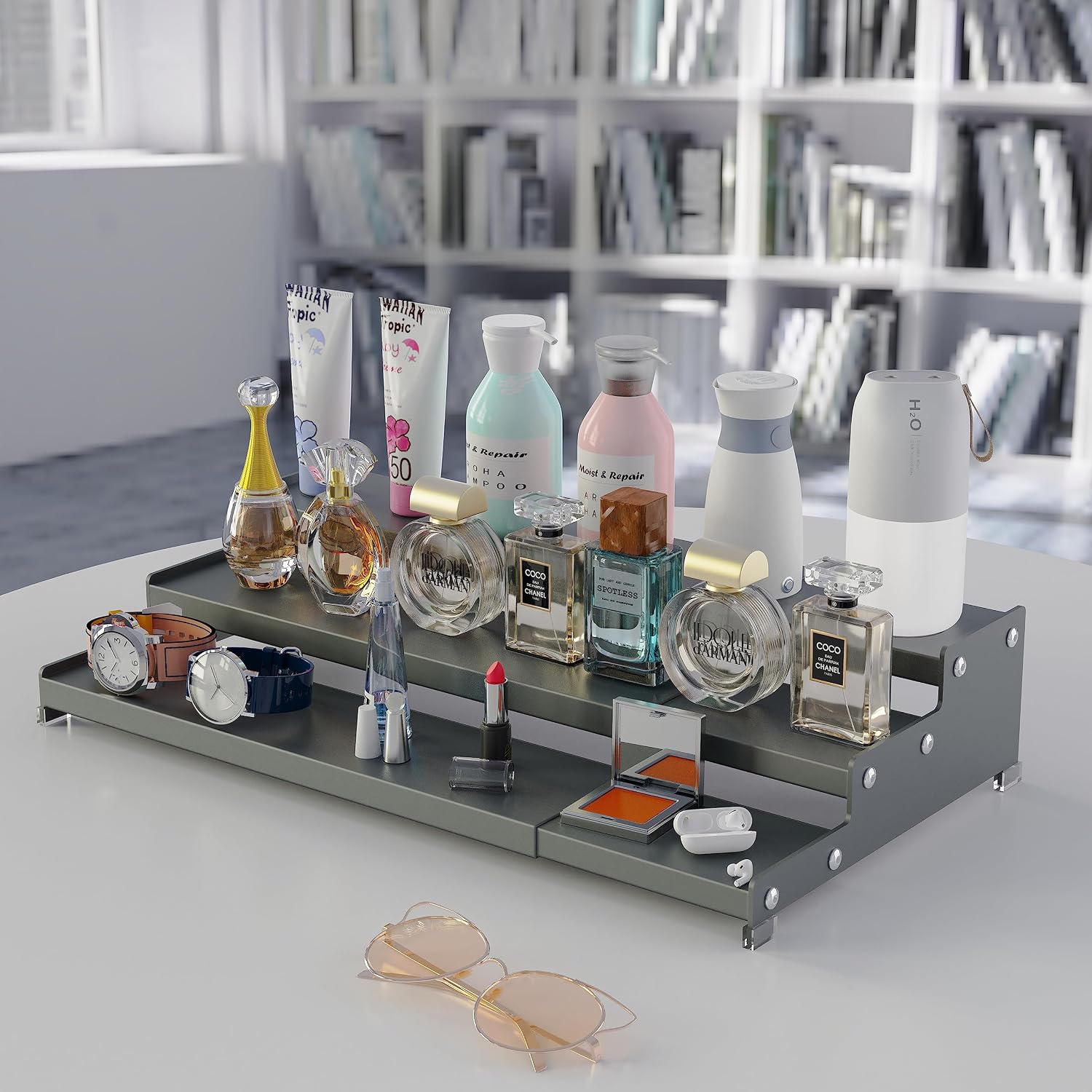 Jojocross Spice Rack Organizer for Cabinet, 3 Tier Expandable Spices Storage, Great for Kitchen Cabinets