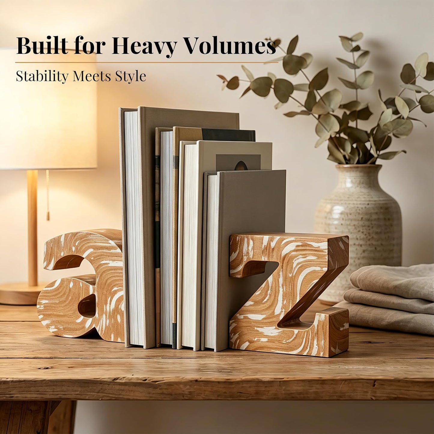Decorative Wooden Letter Bookends