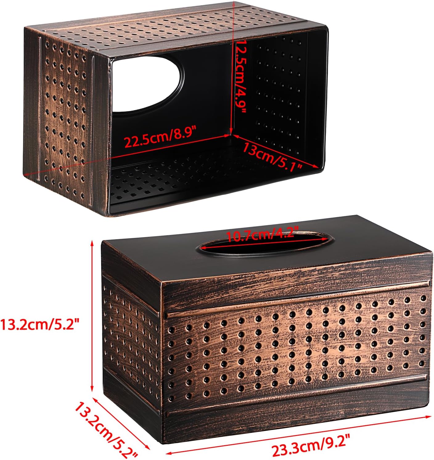 Tissue Box Cover Sturdy Galvanized Iron Rectangular Tissue Box / Large