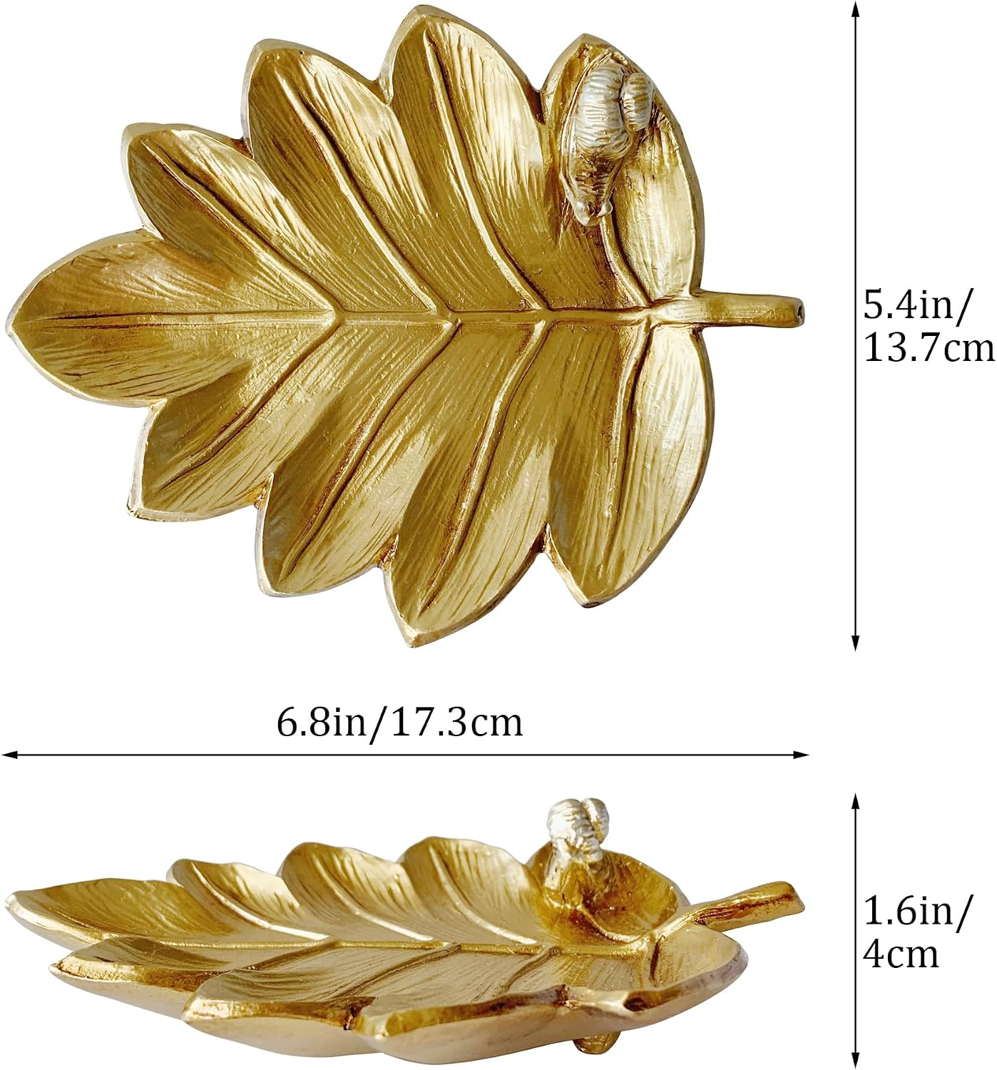 Trinket Dish Mini Tray for Christmas Birthday / Leaf with Snail