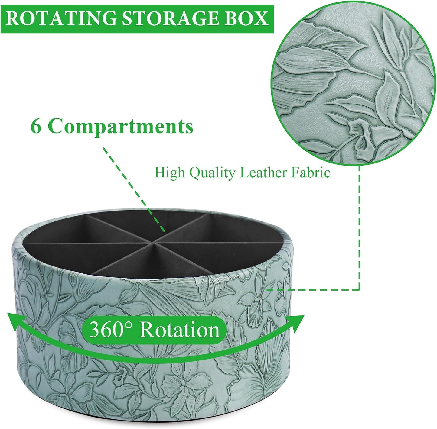 Remote Control Holder / 1-big Carved Green2 / 360 Degree Rotation