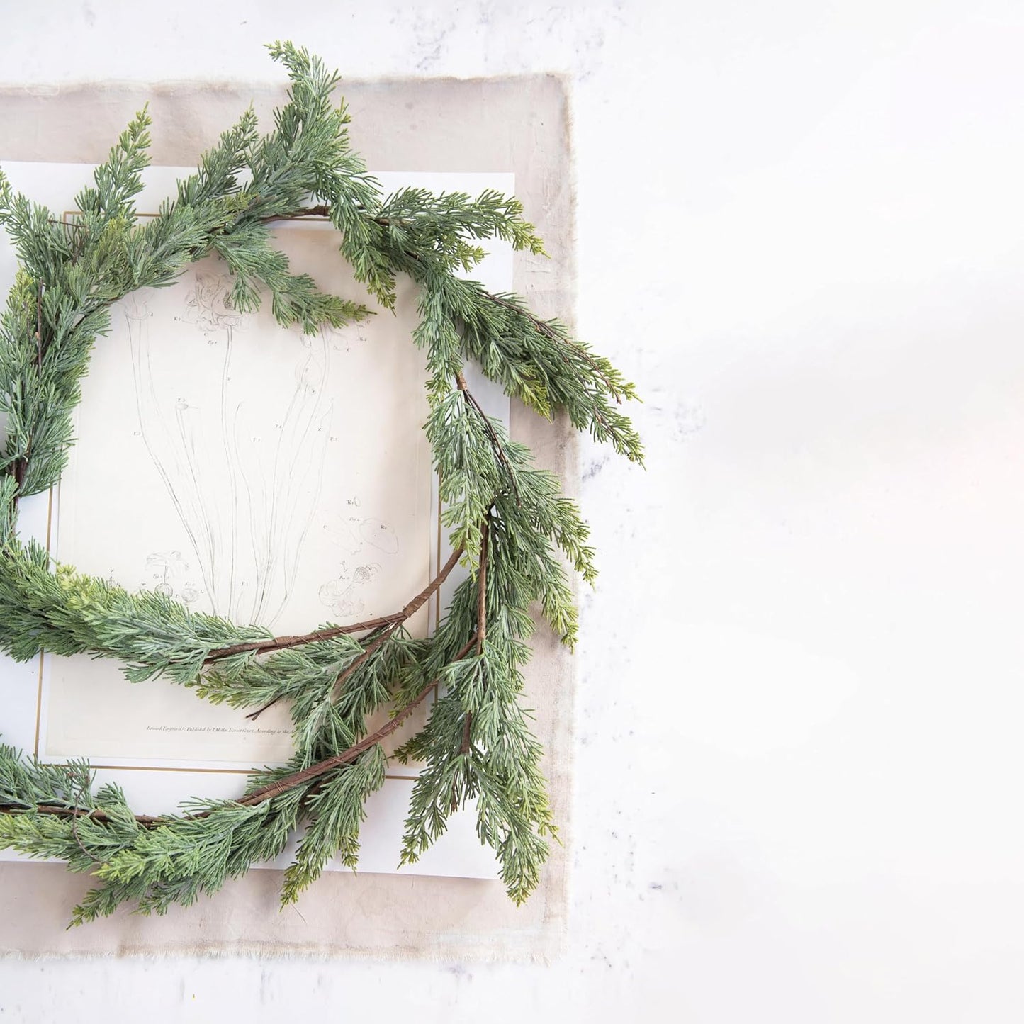 Creative Co-Op 84" L Faux Cedar Garland, Green