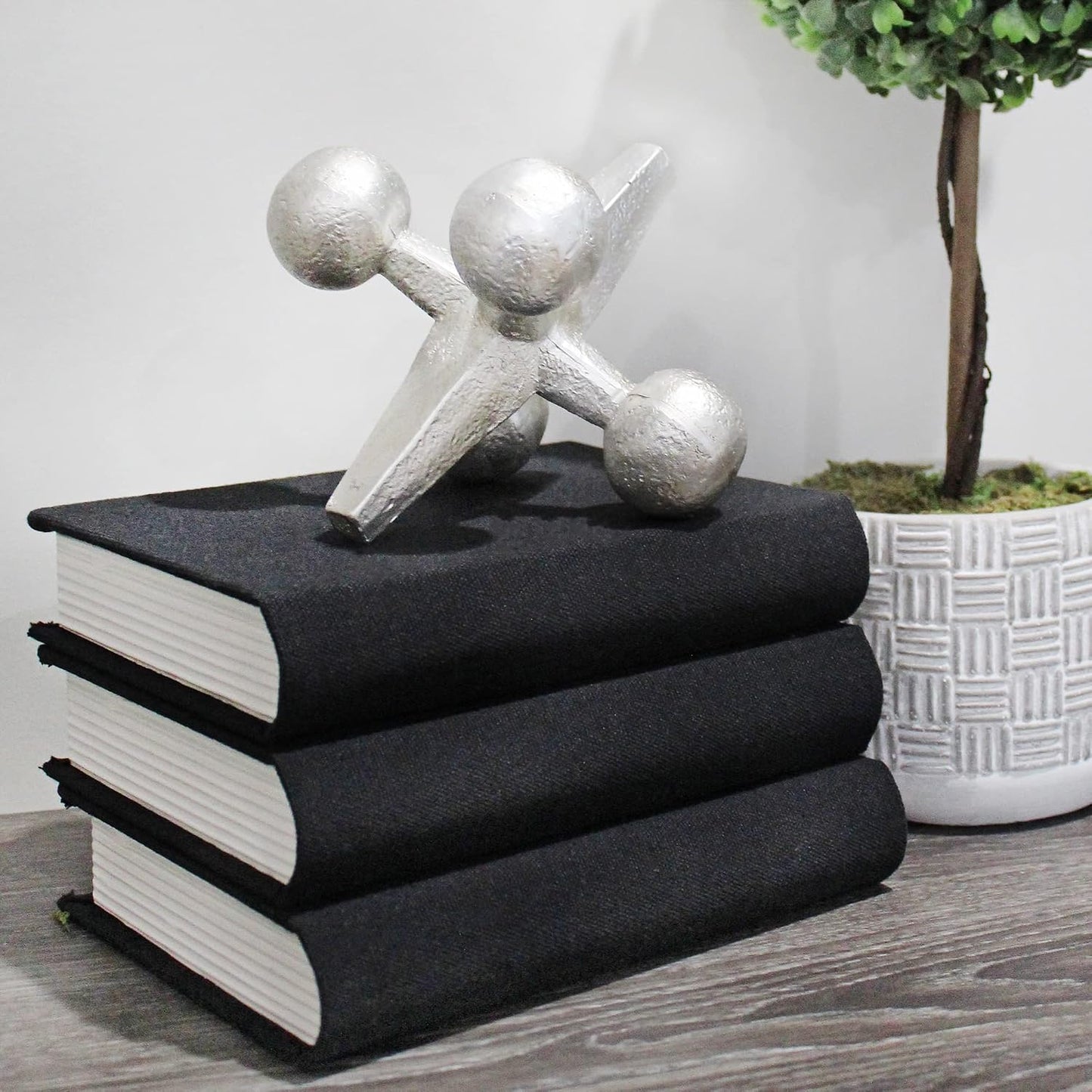 Faux Book Stack / Black / Set of 3