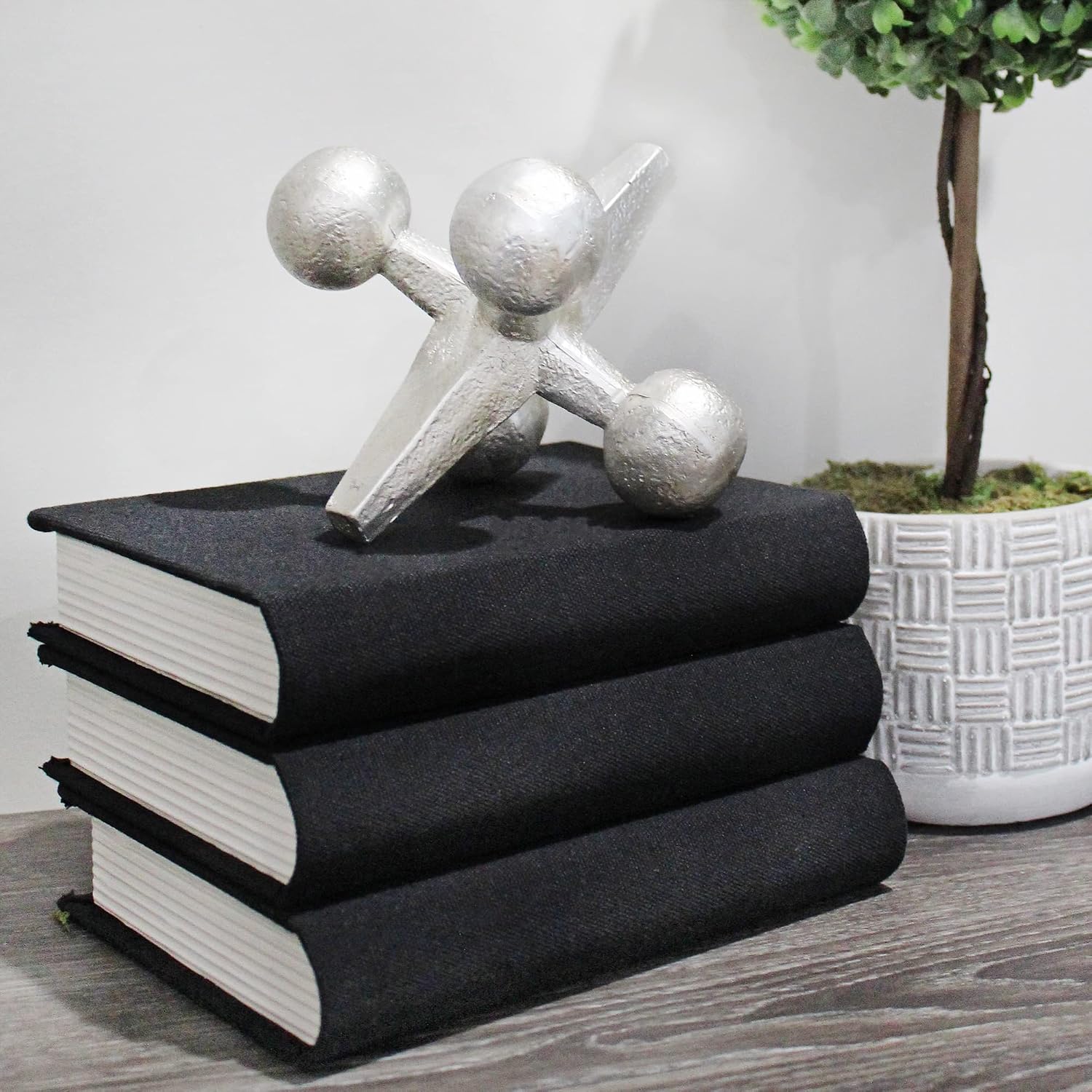 Faux Book Stack / Black / Set of 3