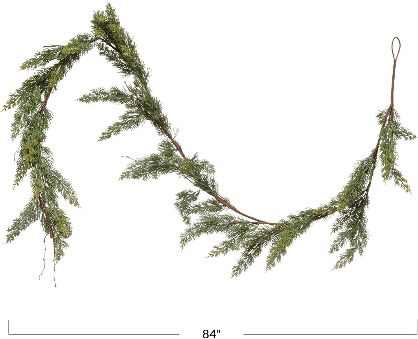 Creative Co-Op 84" L Faux Cedar Garland, Green
