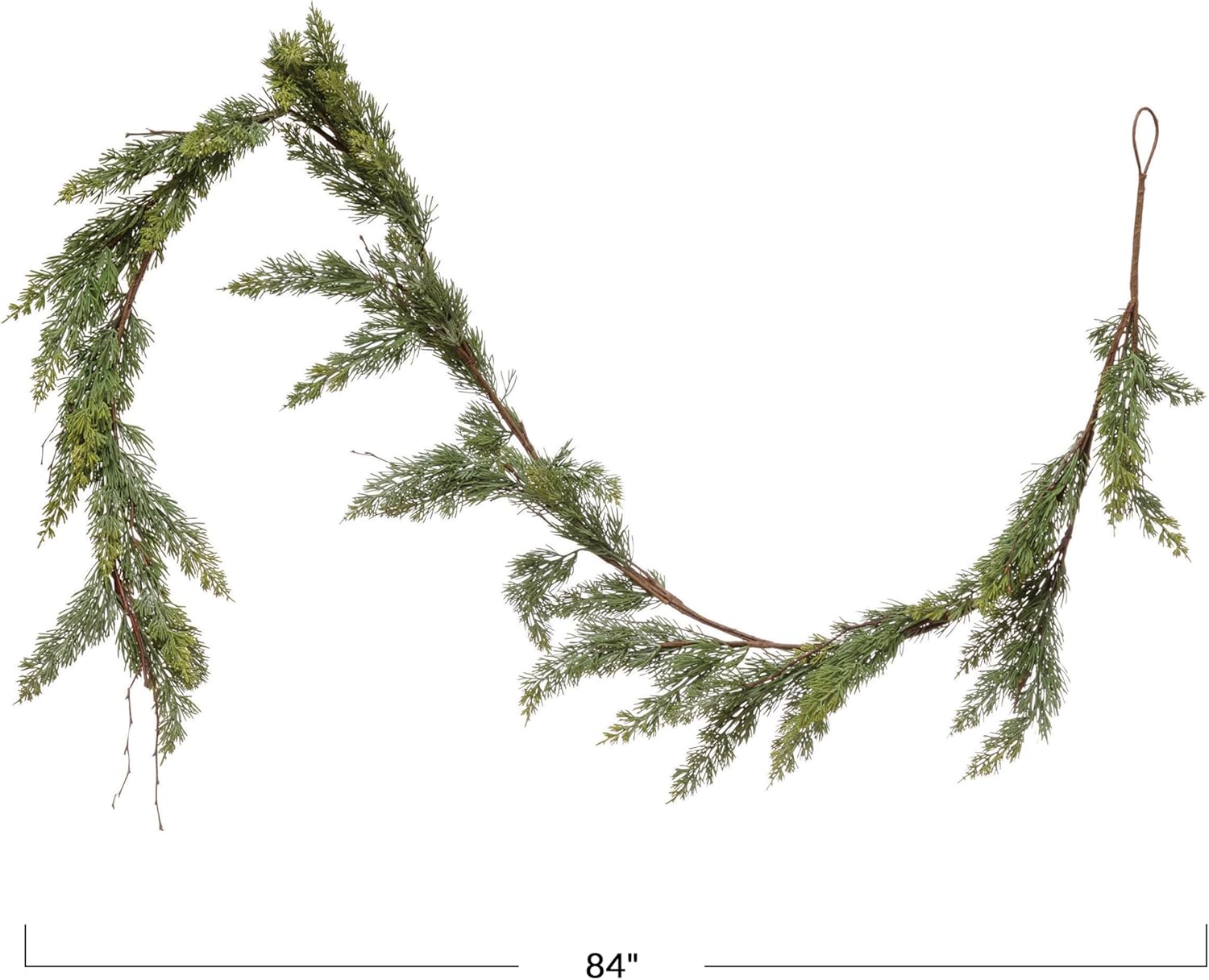 Creative Co-Op 84" L Faux Cedar Garland, Green