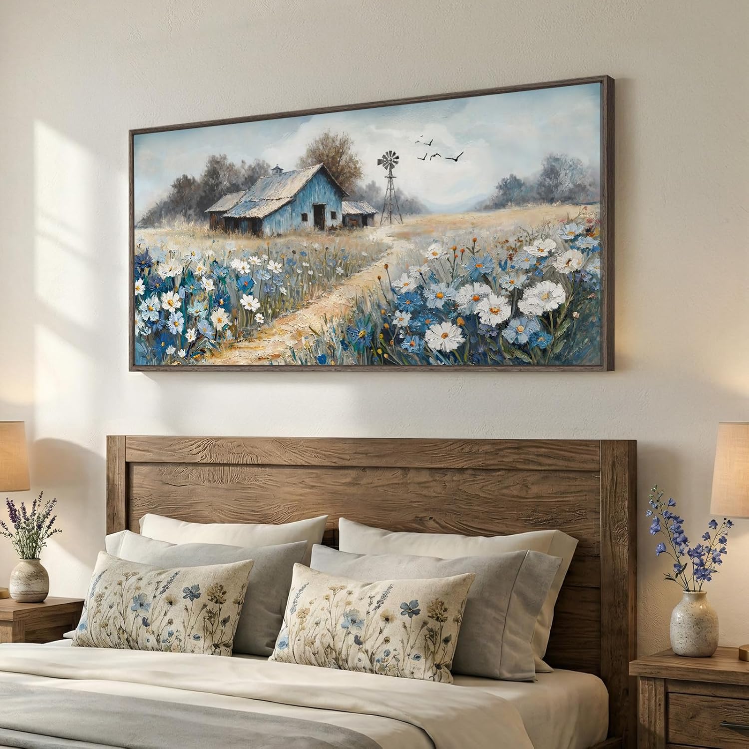 Large Farmhouse Wall Art / 60"L x 30"W / Blue