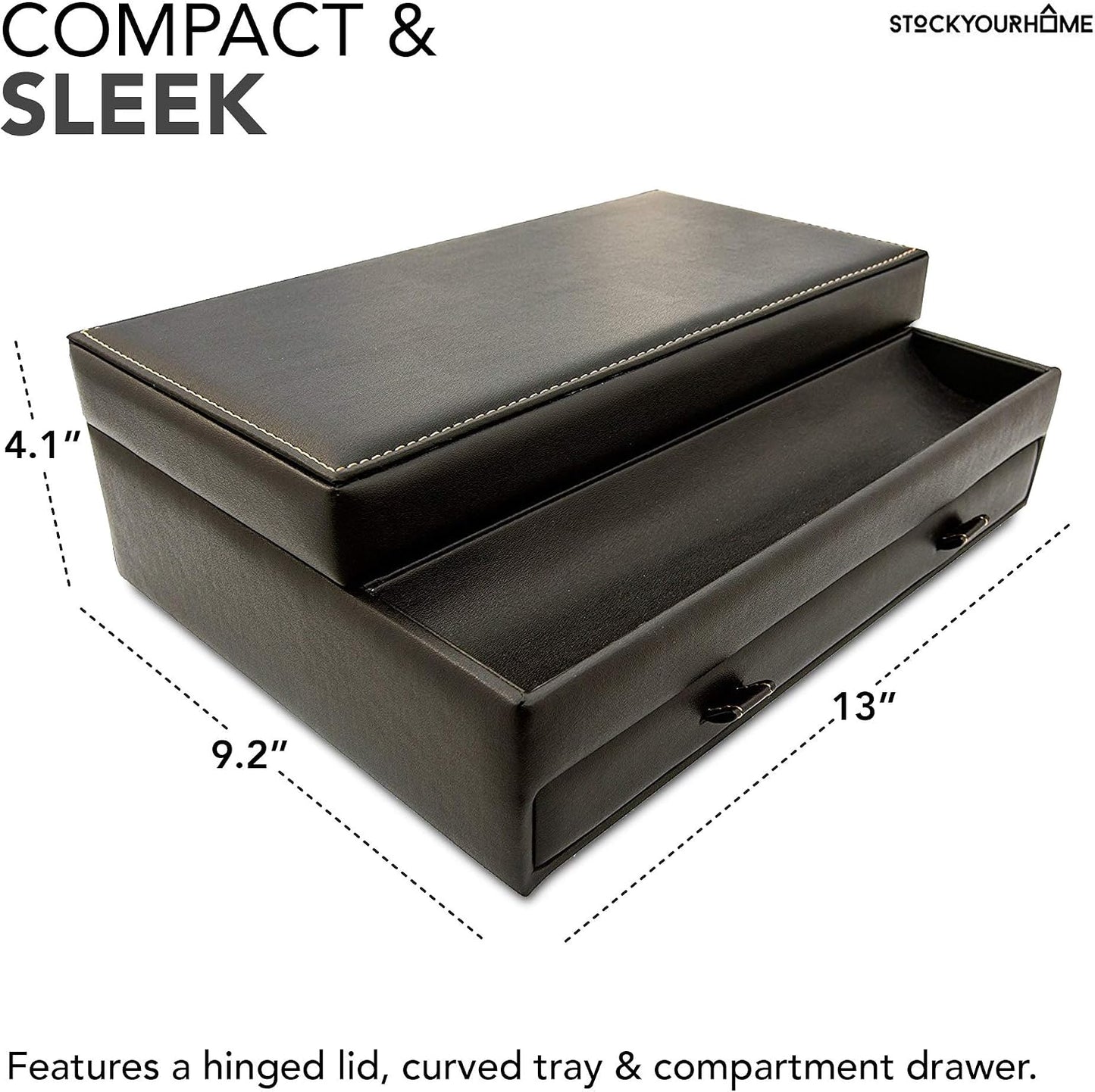 Stock Your Home Mens Valet Tray, Men's Jewelry Box, Night Stand Organizers and Storage, Bedside Table Organizer, Watch