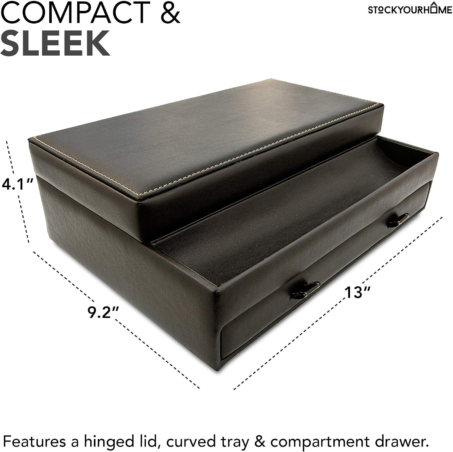 Stock Your Home Mens Valet Tray, Men's Jewelry Box, Night Stand Organizers and Storage, Bedside Table Organizer, Watch