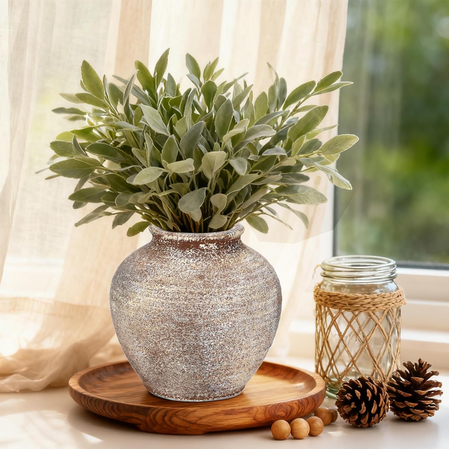 Ceramic Flower Vase Home Decor / 6.2"-terracotta / 6.2 Inch