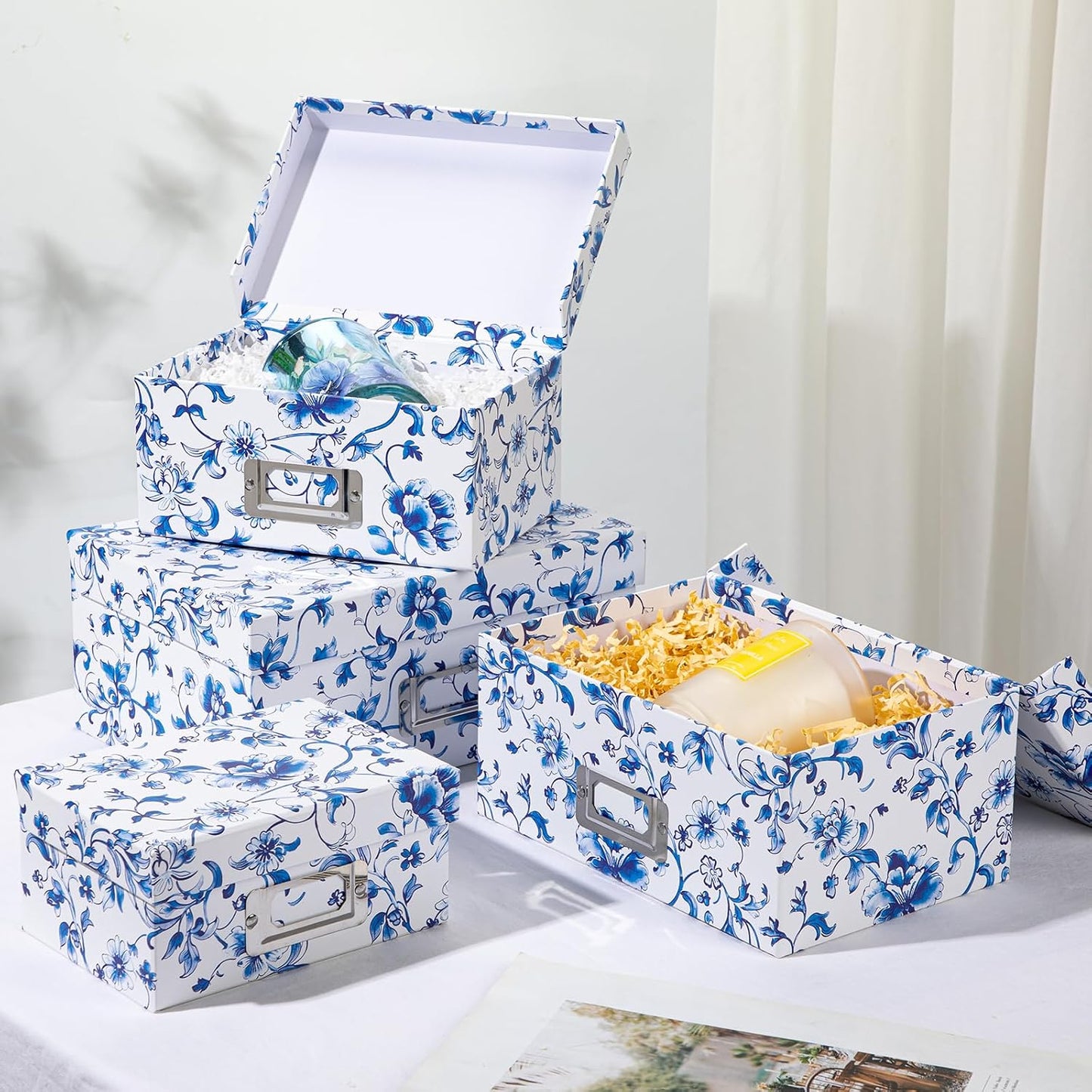 Blue and White Porcelain Storage Boxes / Blue and White70 / Set of 4