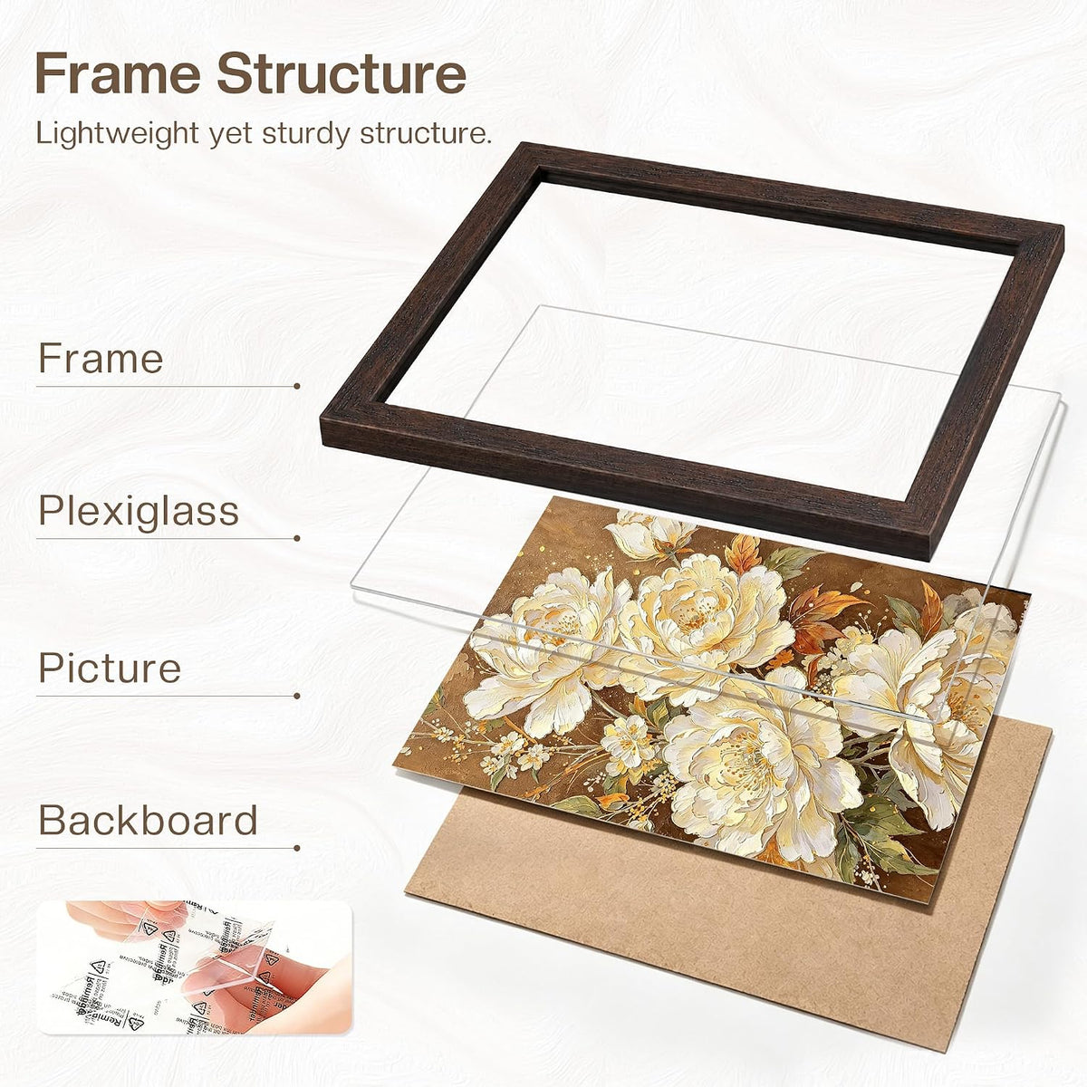 11x14 Picture Frame 3 Pack, Wall Mount & Tabletop Display, Walnut | Walnut Wood Grain, Clear Shatterproof Cover
