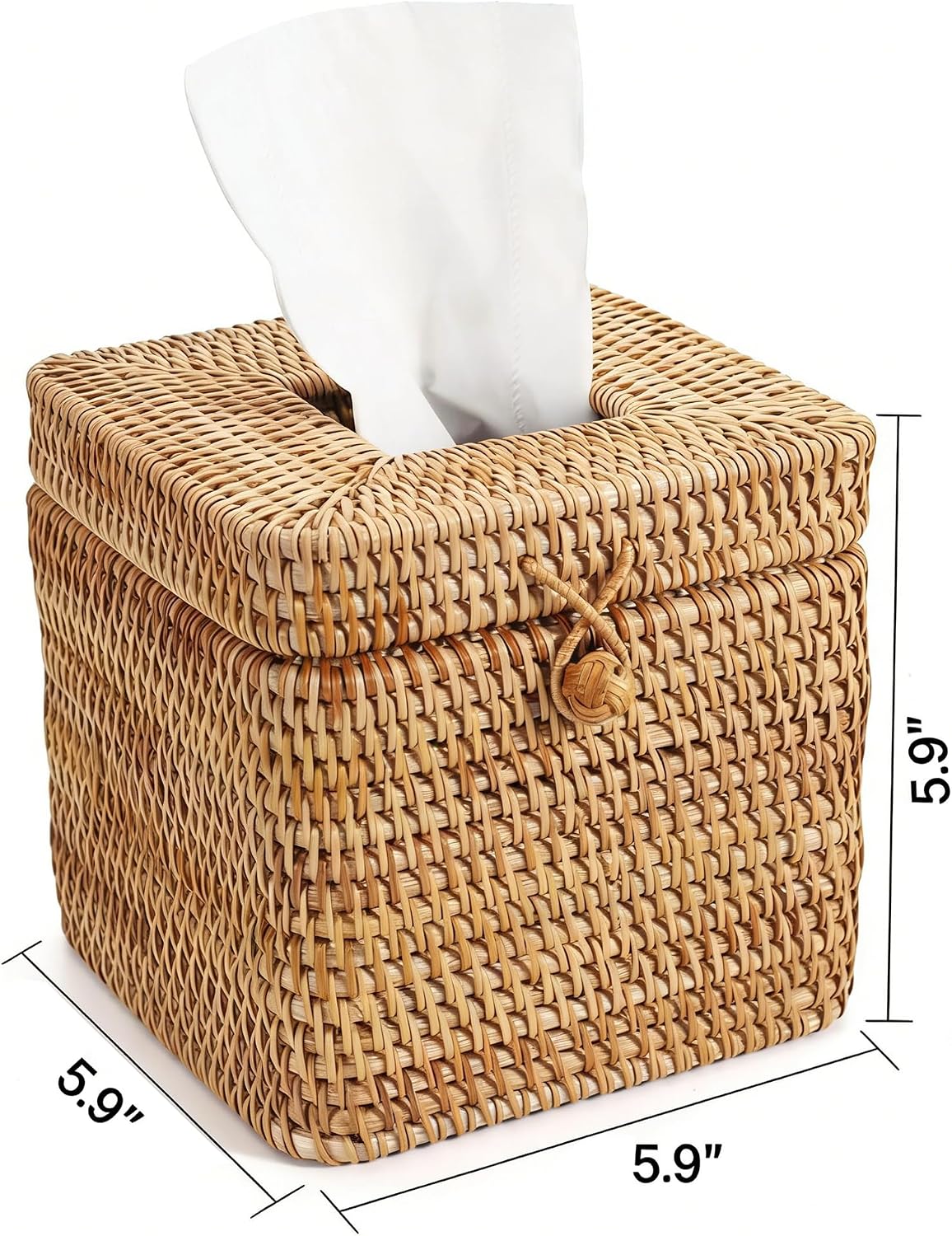 Rattan Tissue Box Cover / Origin / Natural / 5.9 x 5.9 x 5.9