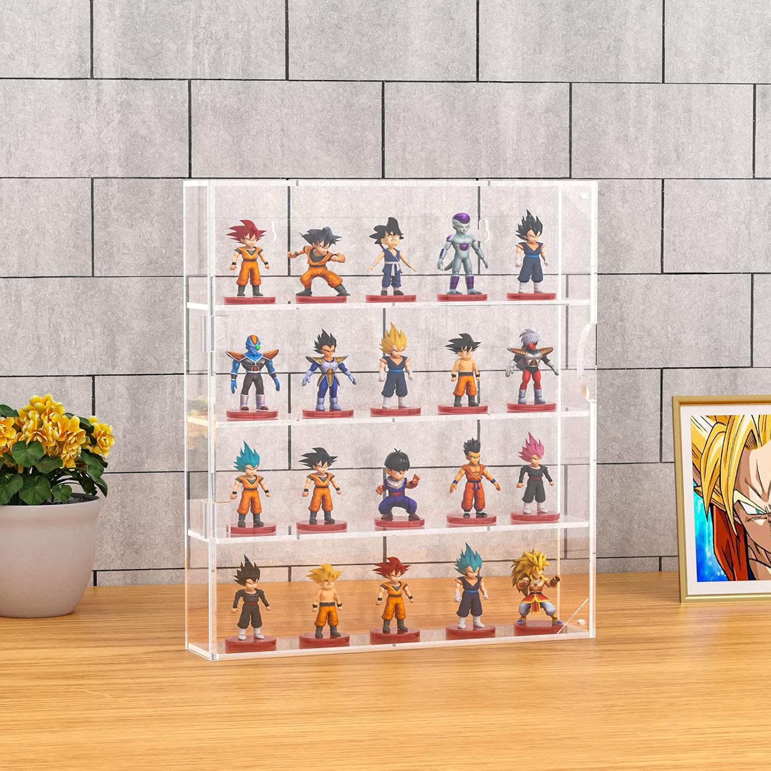 AITEE 4 Tiers Acrylic Display Case for Mini Funko Pop on Wall or Desktop | 11.77"Lx2.5"Wx13.38"H, acrylic, dustproof