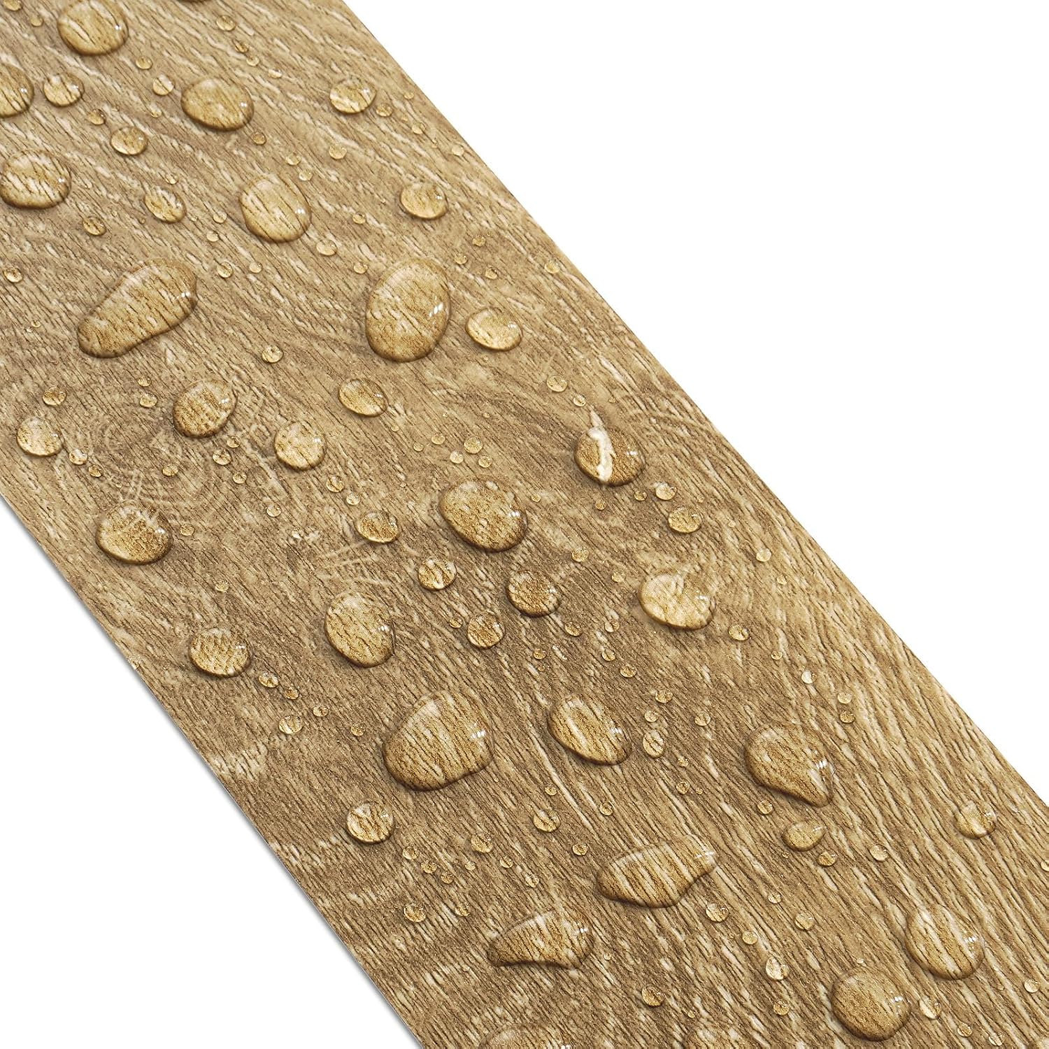 Natural Oak Wood Grain Wallpaper Border Peel and Stick Mirror Frame Border / 3 x 590 / Light Brown