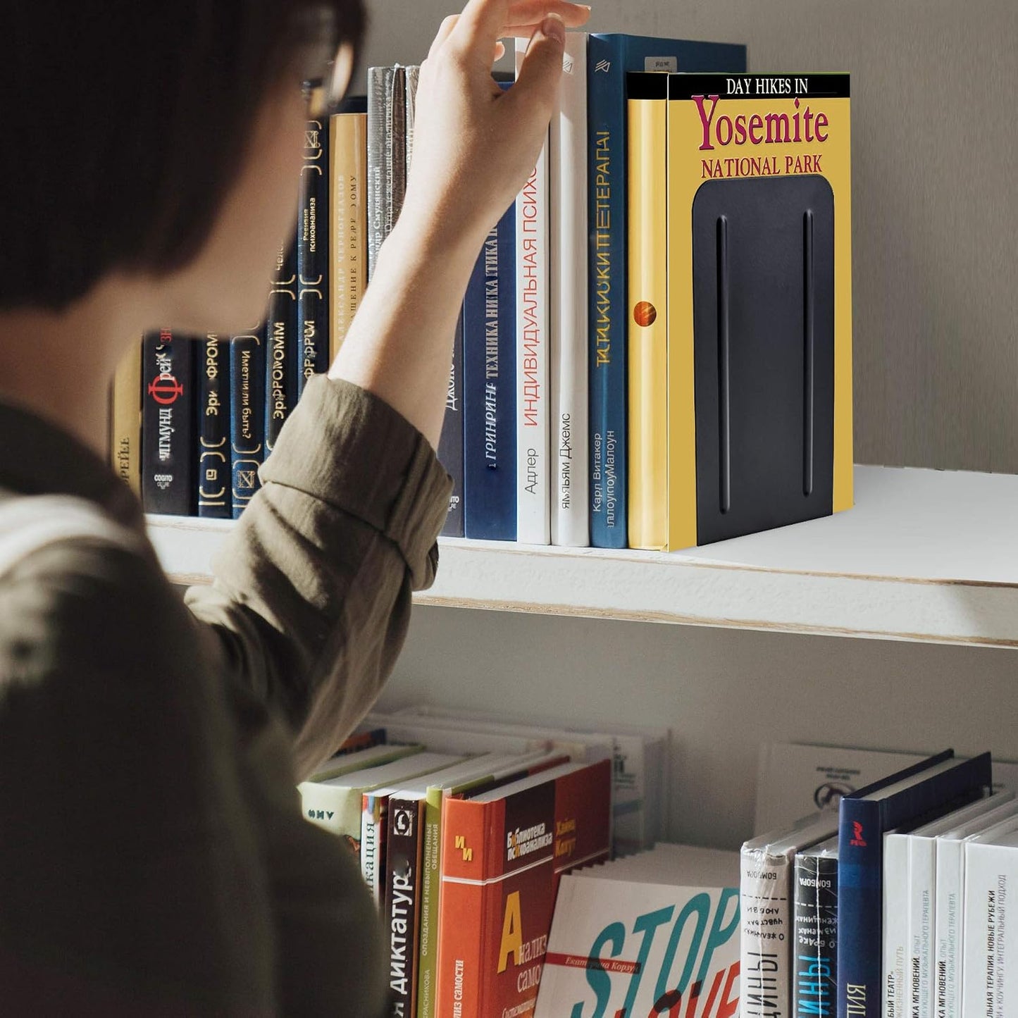 Steel Metal Book Ends Storage / Black