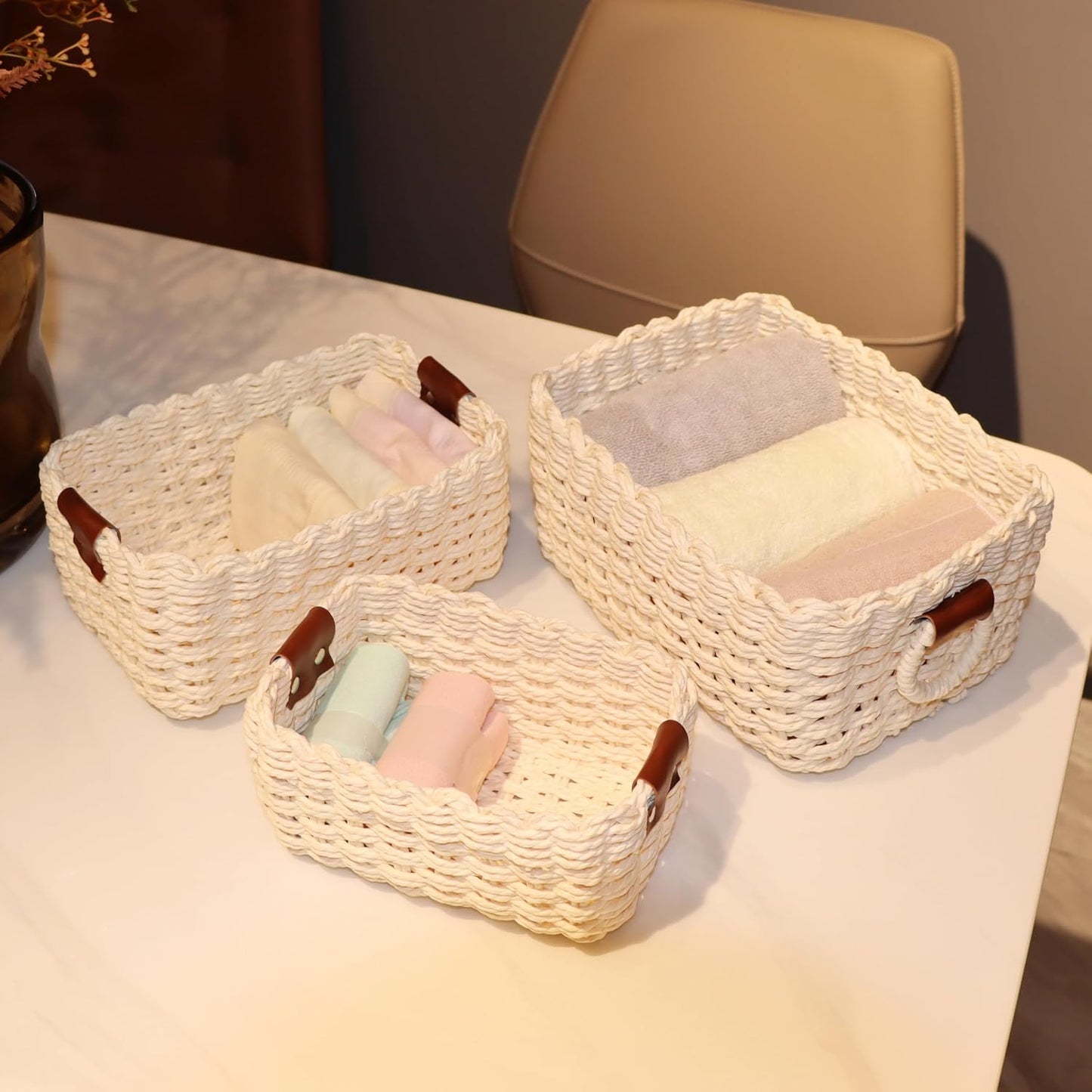 woven Storage basket / Beige