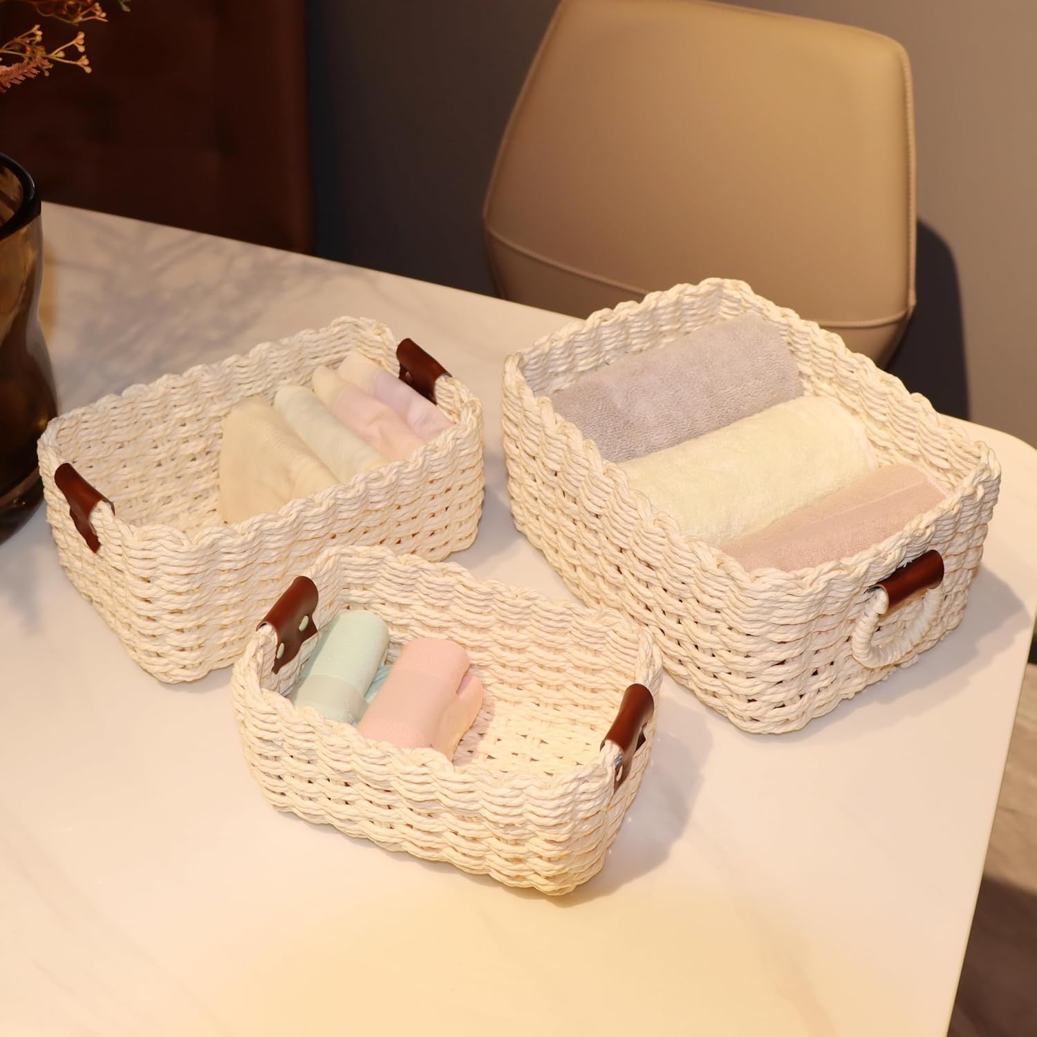 woven Storage basket / Beige