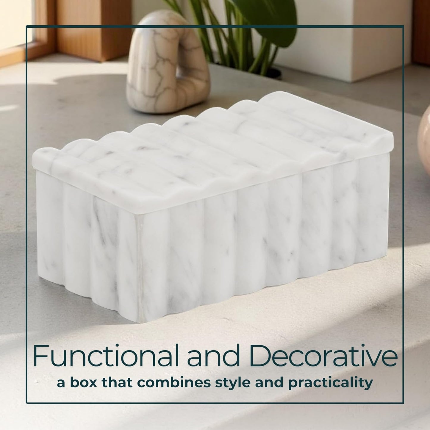 Sculpted Fluted Home Organizer Keepsake Boxes for Jewelry