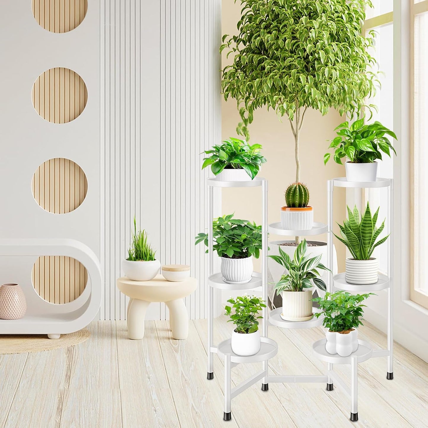 8 Tier Plant Stand Indoor Tall, Tiered Plant Stands Outdoor for Multiple Plants, Corner Metal Folding Flower Display