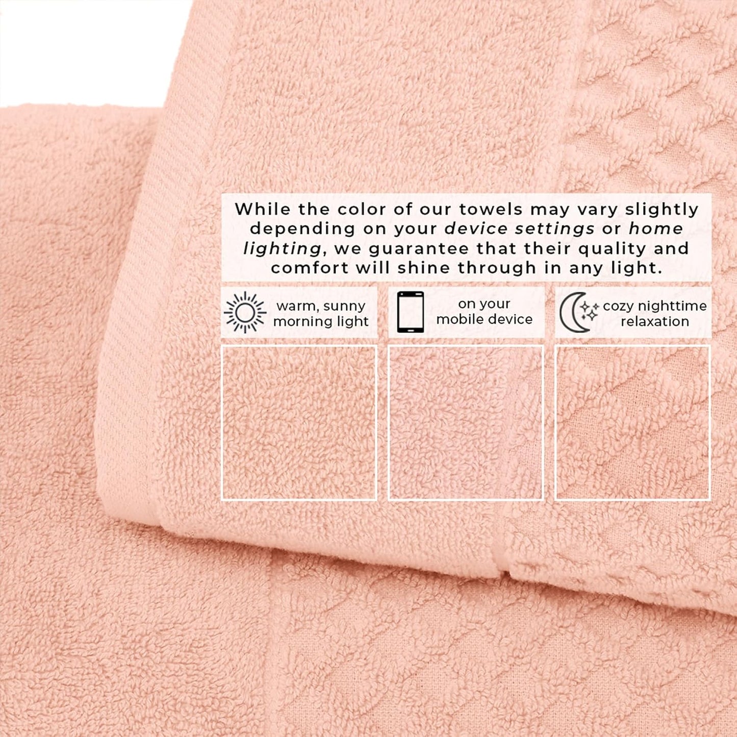 Great Bay Home Bath Towels - 100% Cotton 4 Pack 54x27 Bath Towel Set - Absorbent, Durable, Quick-Dry Towels for