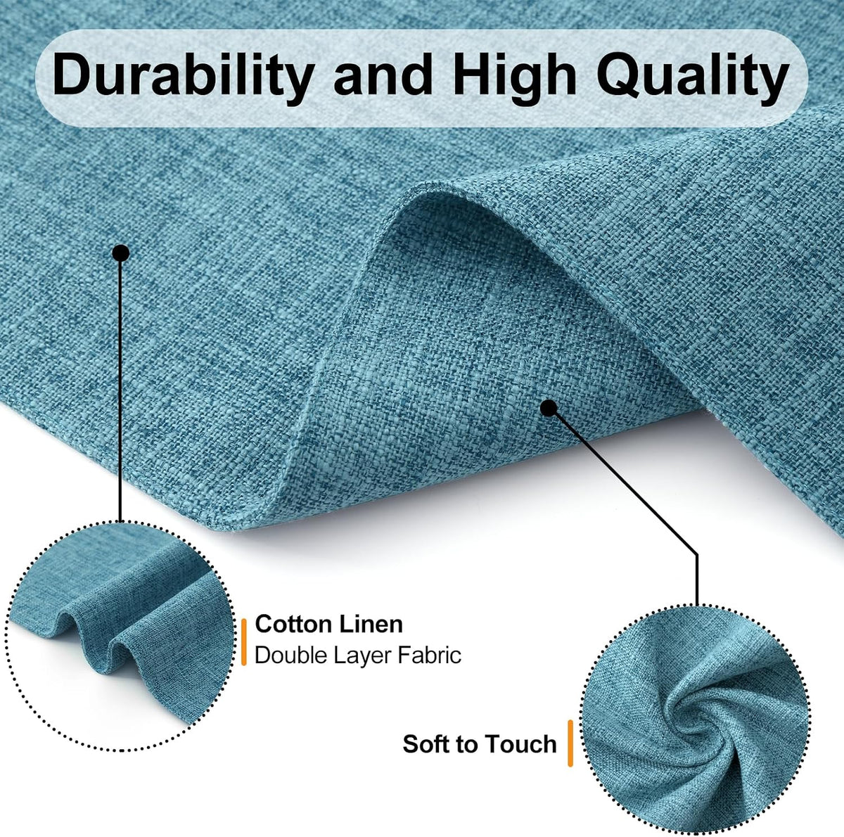 Homaxy Cloths Placemats for Dining Table Set of 6, 13" x 19", Aqua | Heat Resistant, Washable, Cotton Linen Blend Table