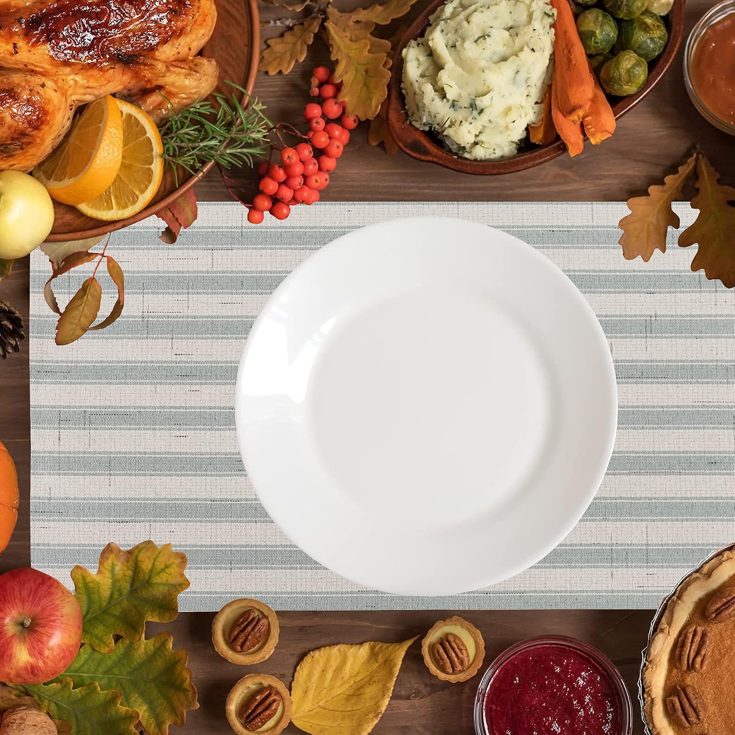 Home Brilliant Placemats Set of 6 Heat Resistant Dining Table Mat for Kitchen Table Dinner Summer Decor, 13 x 19