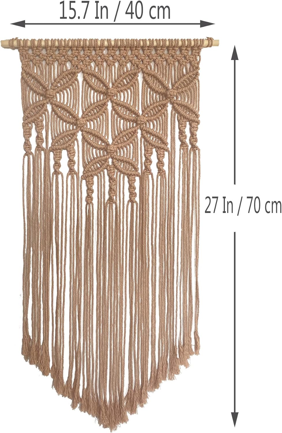 Handmade Cotton Home Decor Macrame Wall Hanging / Khaki
